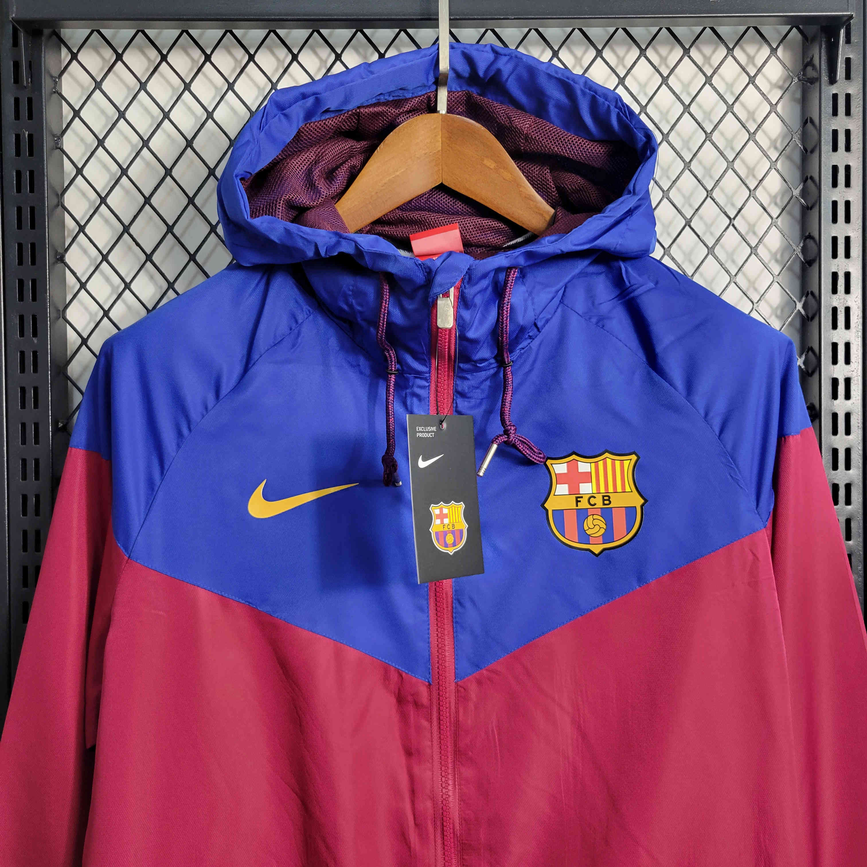 B.A.R.S.A 23-24 Classic Blue Red Player Windbreaker - UnitedFutballJersey