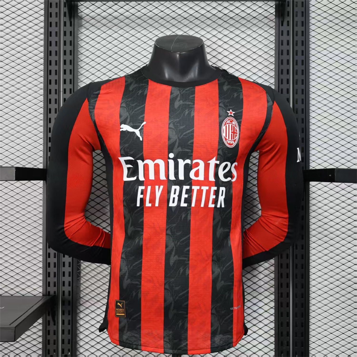AC Milan 25-26 Home Long Sleeves Jersey - Player Version - UnitedFutballJersey