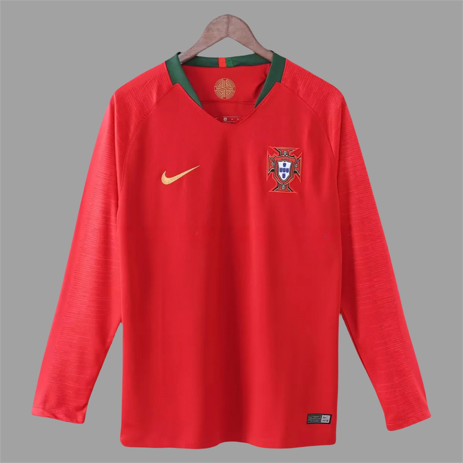 Retro Portugal 2018 Home Long Sleeves Jersey - UnitedFutballJersey