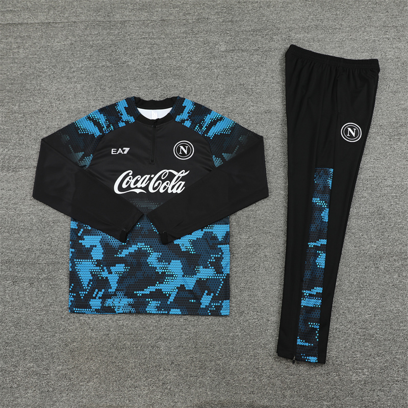 Napoli 24-25 Long Sleeve Training Set - Black Blue - UnitedFutballJersey