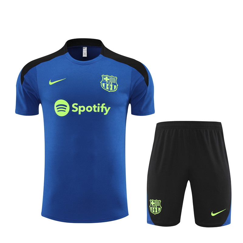 B.A.R.S.A 24-25 Short-Sleeve Training Set - Blue and Black - UnitedFutballJersey