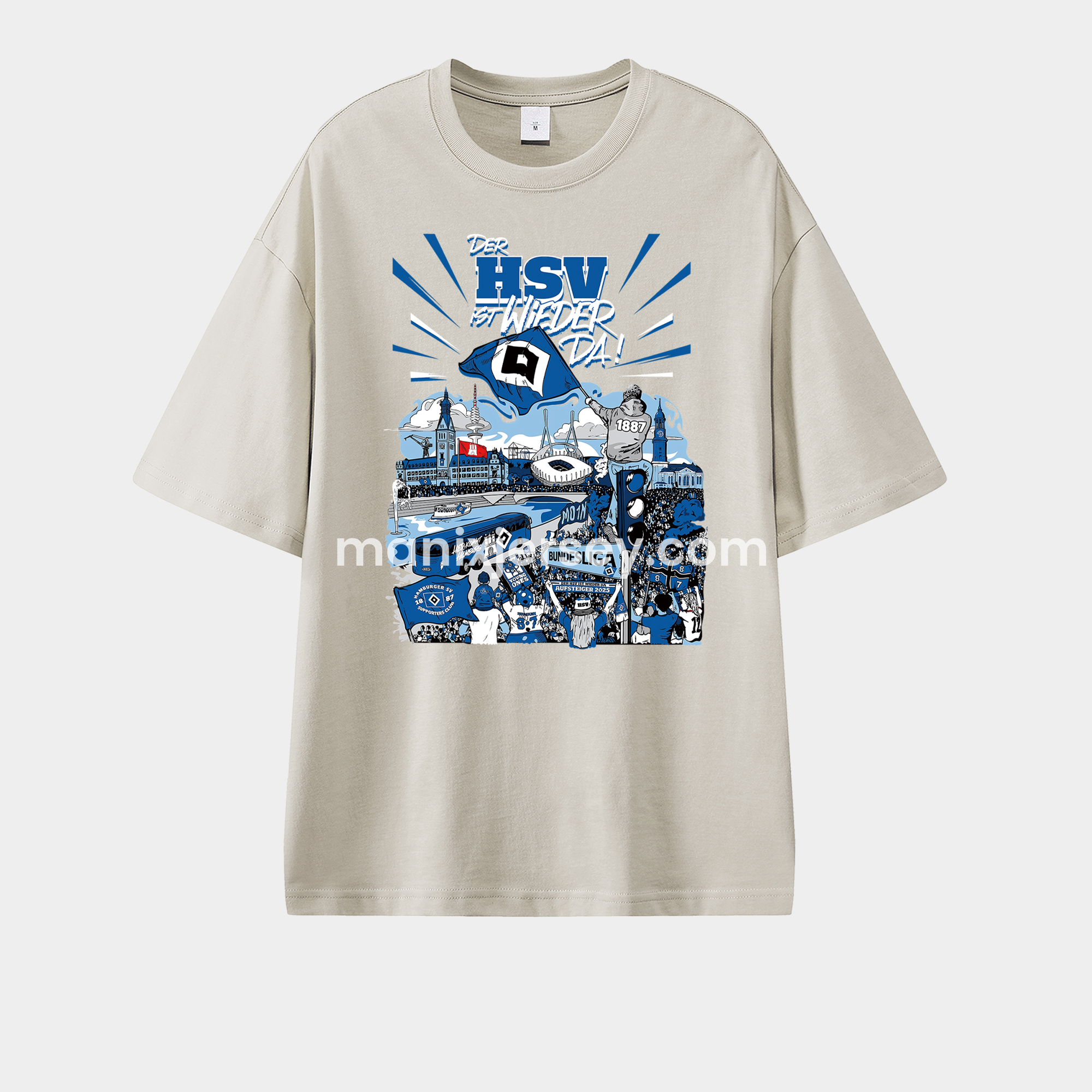 Hamburger SV DER HSV IST WIEDER DA 2024-25 2. Bundesliga Champion Unisex Pure Cotton T-shirt - UnitedFutballJersey