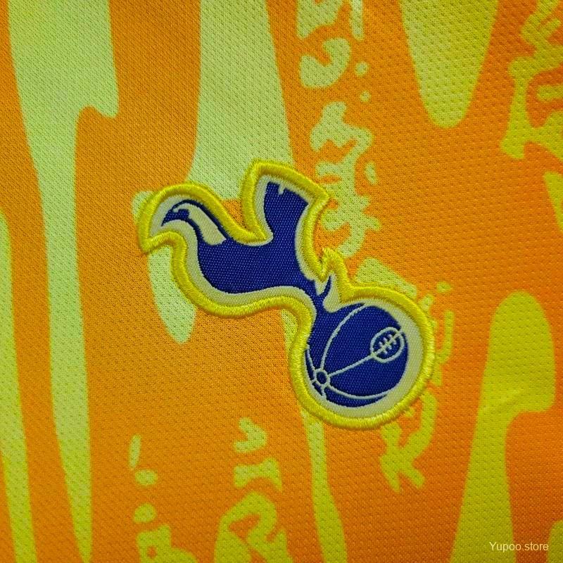 Tottenham Hotspur 24-25 Yellow Goalkeeper Kids Kit - UnitedFutballJersey