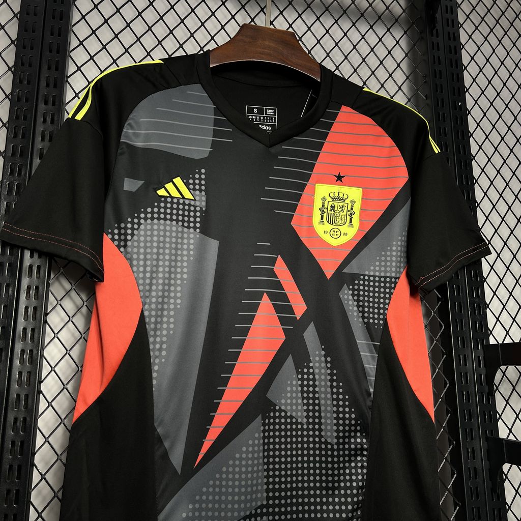 Spain 2024 Black Goalkeeper Jersey - Fans Version - UnitedFutballJersey