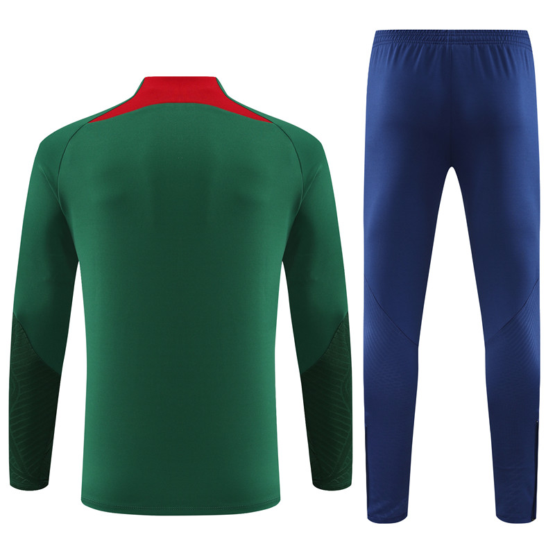 Portugal 23-24 Kids Long Sleeve Training Set Green - UnitedFutballJersey