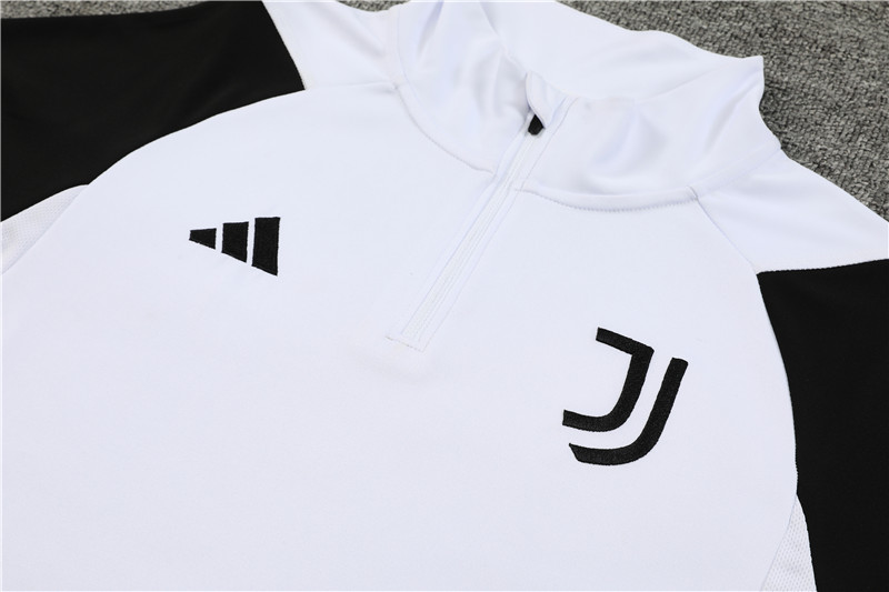 Juventus 23-24 Kids Long Sleeve Training Set Black and White - UnitedFutballJersey