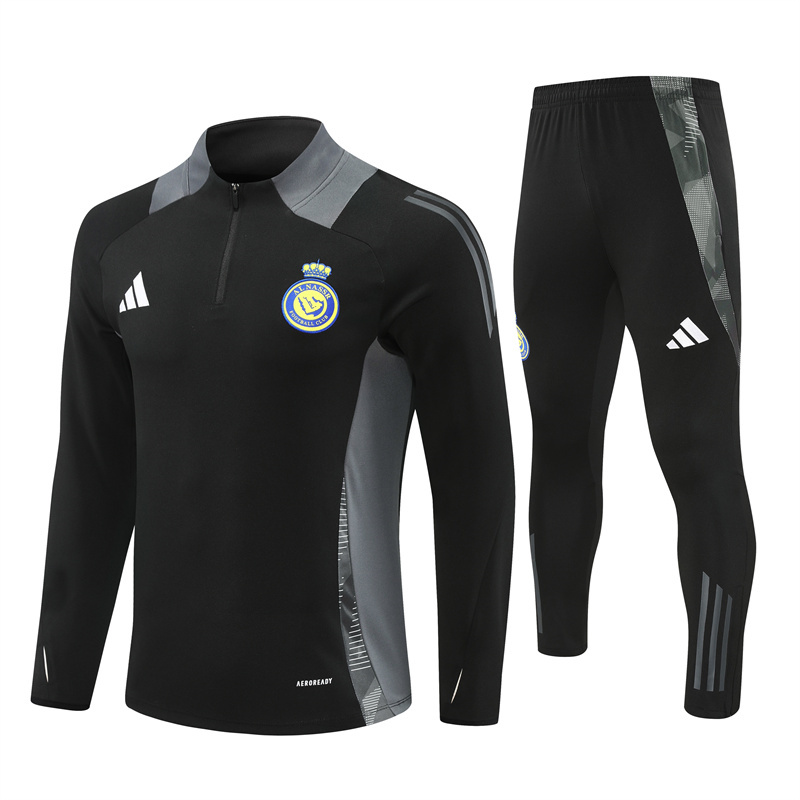 Al Nassr Riyadh Victory 24-25 Long Sleeve Training Set - Black - UnitedFutballJersey