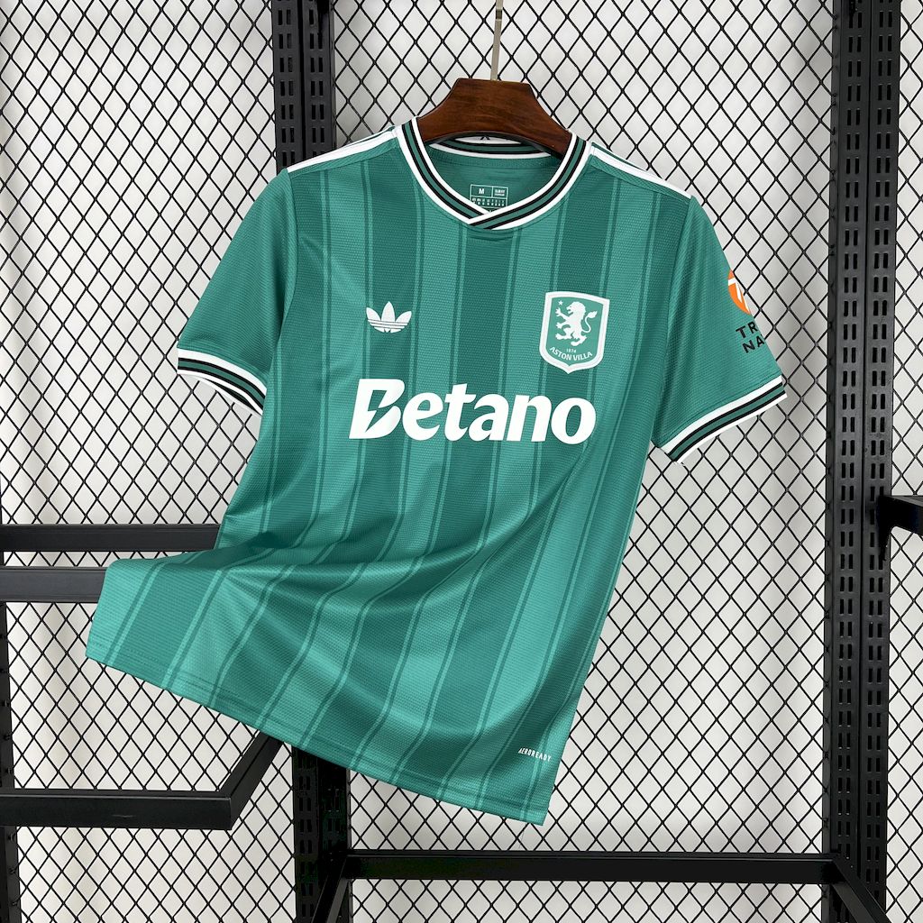 Aston Villa 24-25 Originals Green Stripe Jersey - Fans Version - UnitedFutballJersey