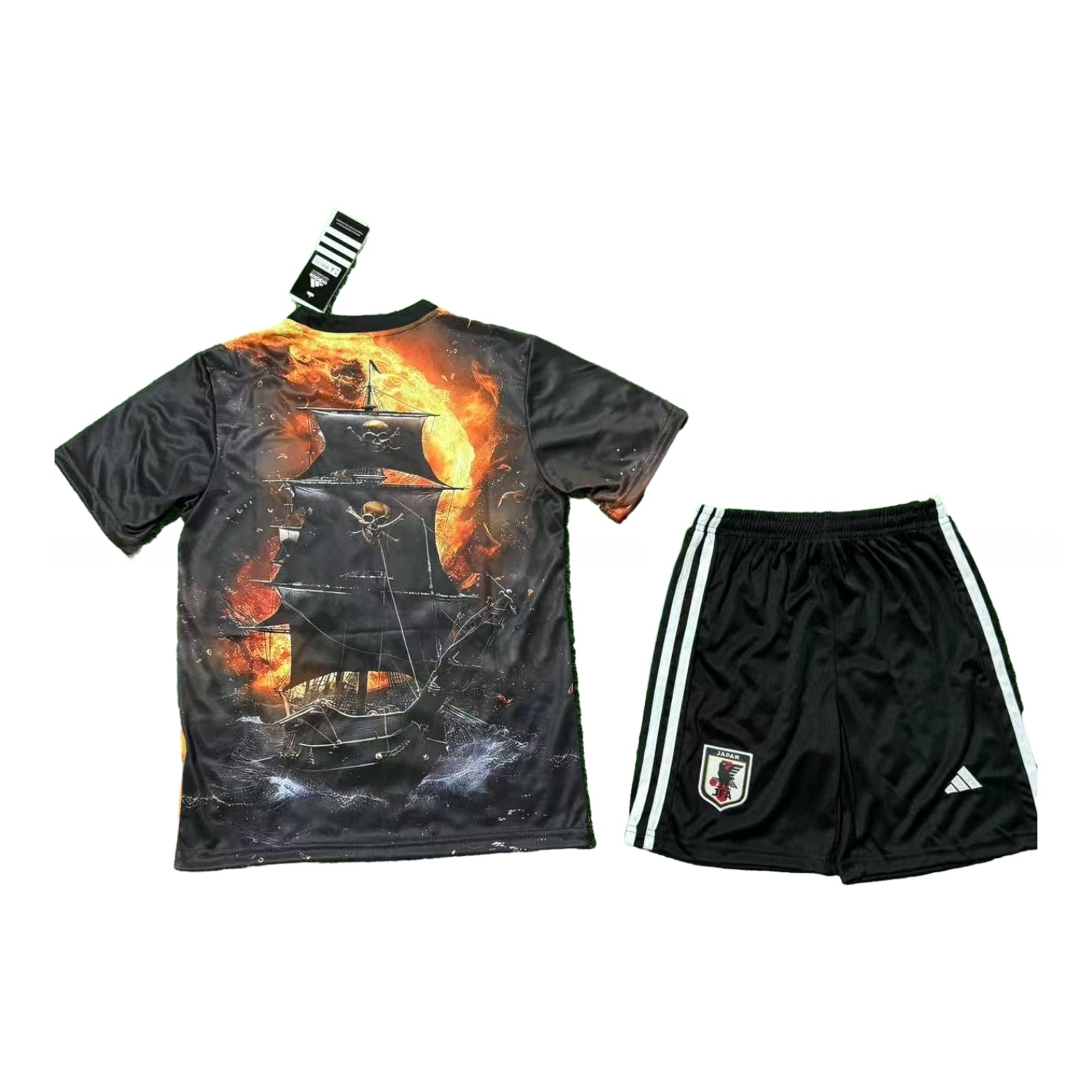 Japan 25-26 Fire Boy Ace Black Special Kids Kit - UnitedFutballJersey