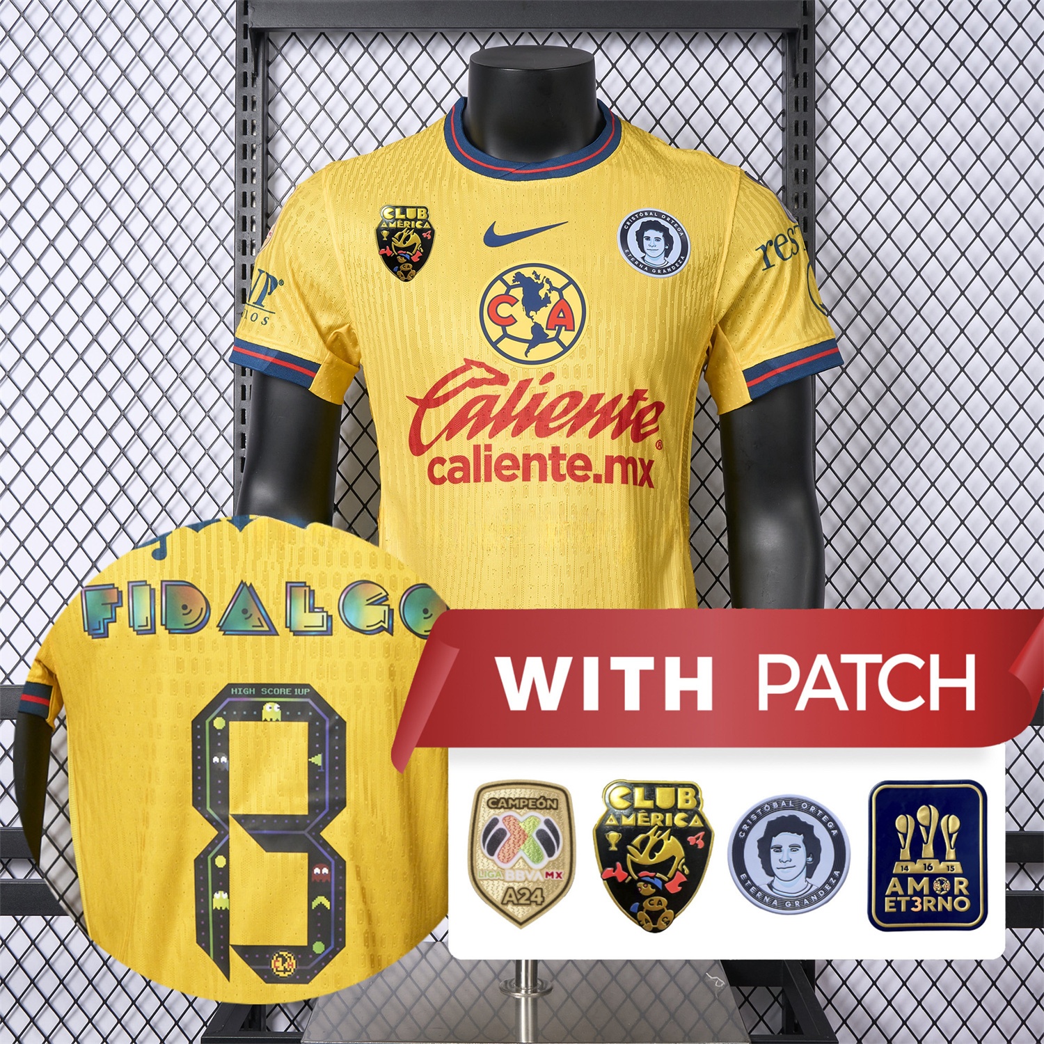 【Pac-Man Version】Club América 24-25 Home Jersey - Player Version - UnitedFutballJersey