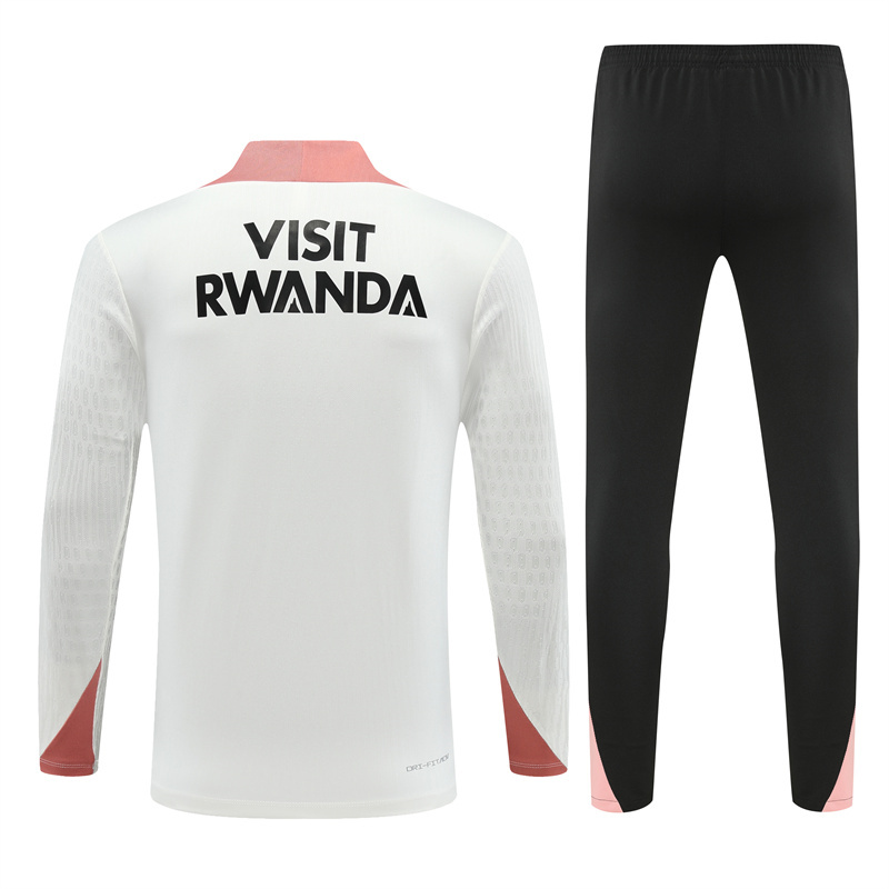 Paris Saint-Germain PSG X JD 24-25 Long Sleeve Training Set - Player Version - White Top and Black Pants - UnitedFutballJersey