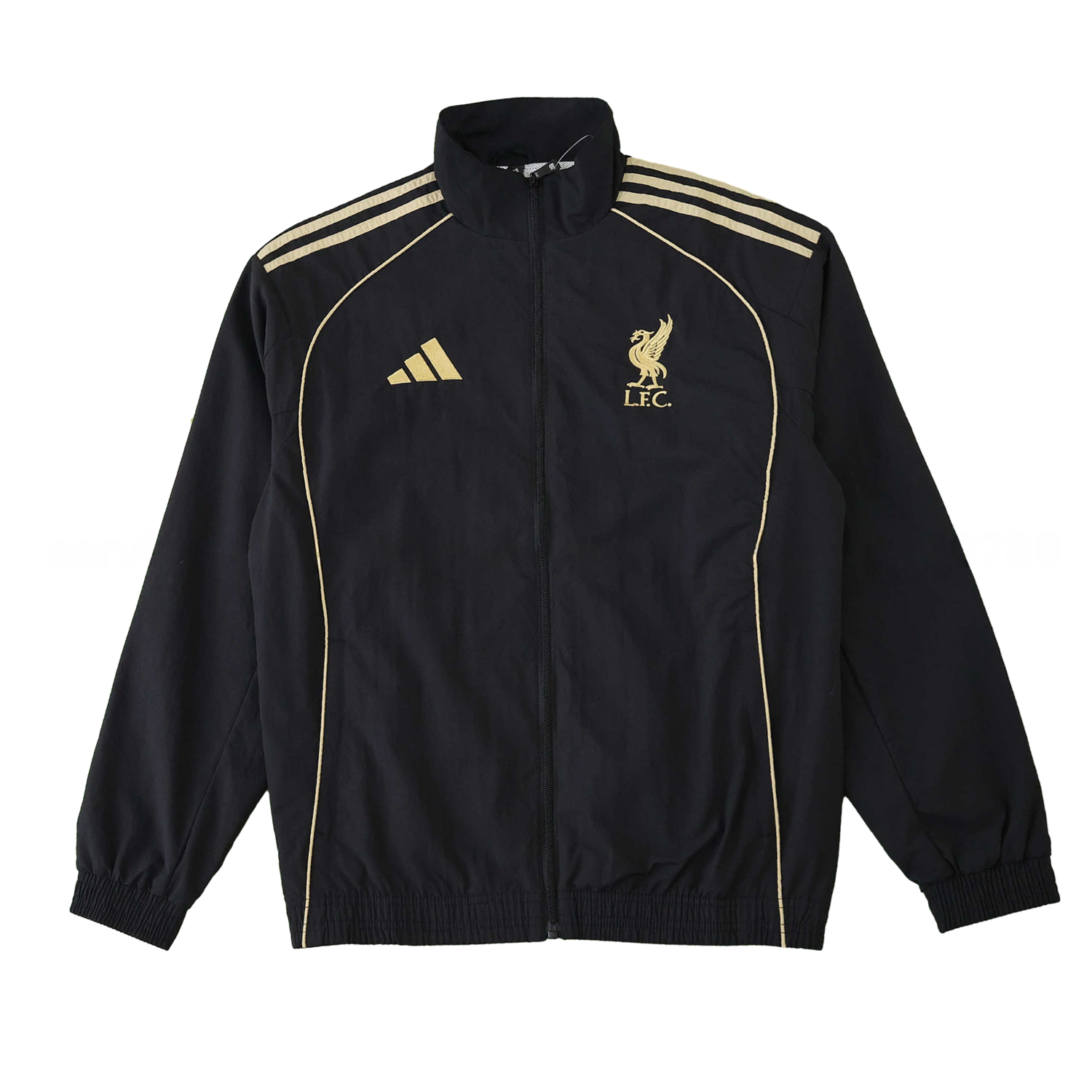 Liver.pool 25-26 Throwback Windbreaker Jacket - Black - UnitedFutballJersey