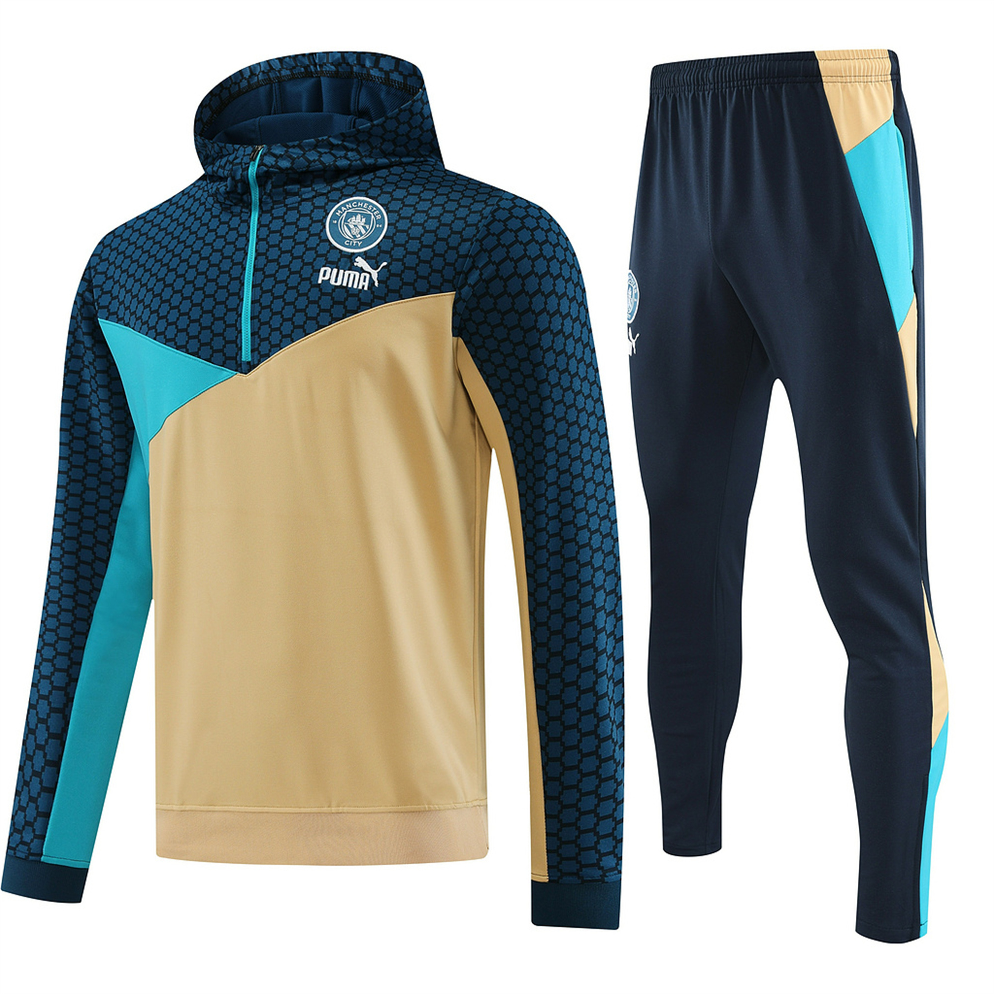 Manchester City 23-24 Men's Training Hoodie + Pants - UnitedFutballJersey