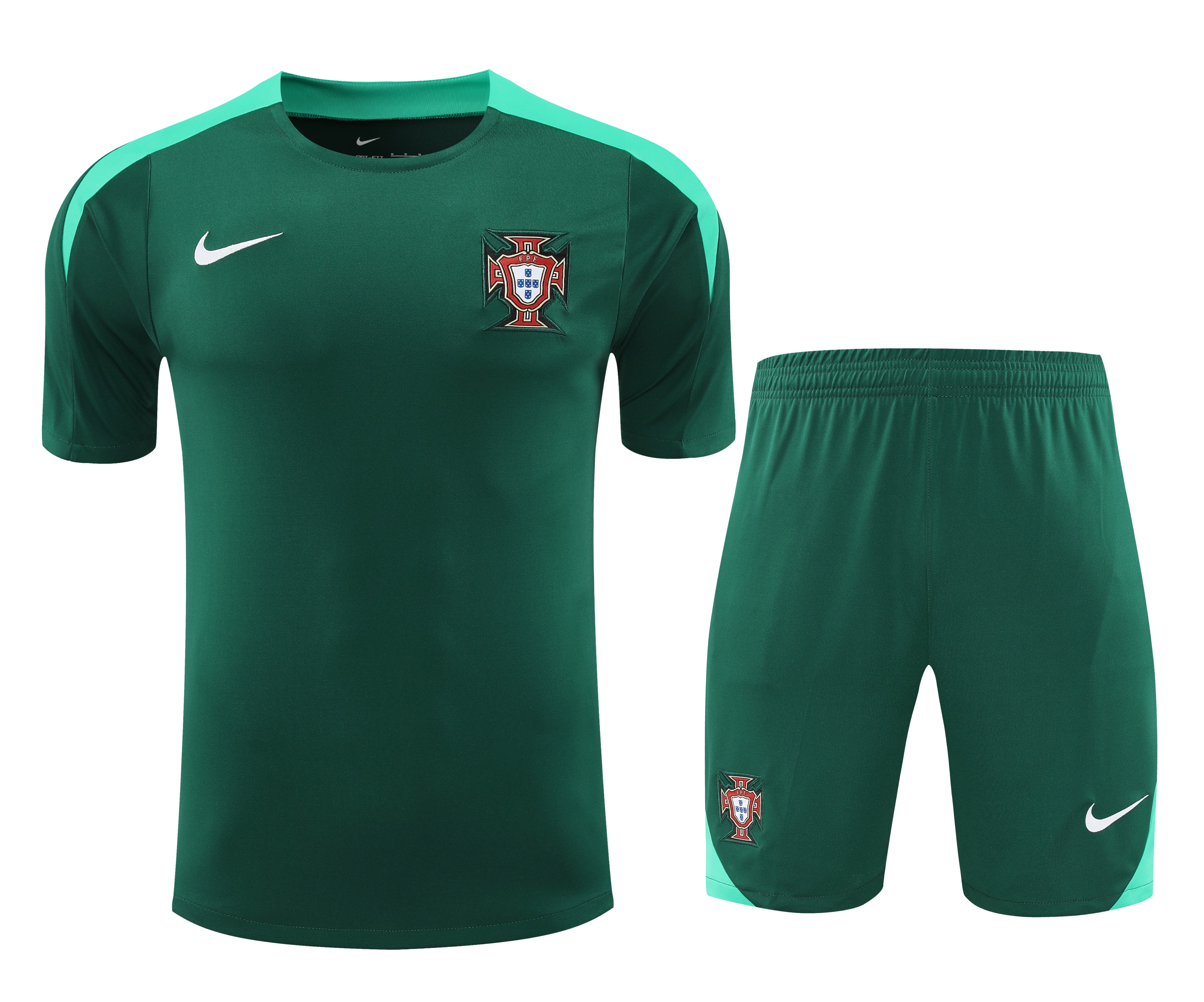 Portugal 2024 Short-Sleeve Training Set - Green - UnitedFutballJersey