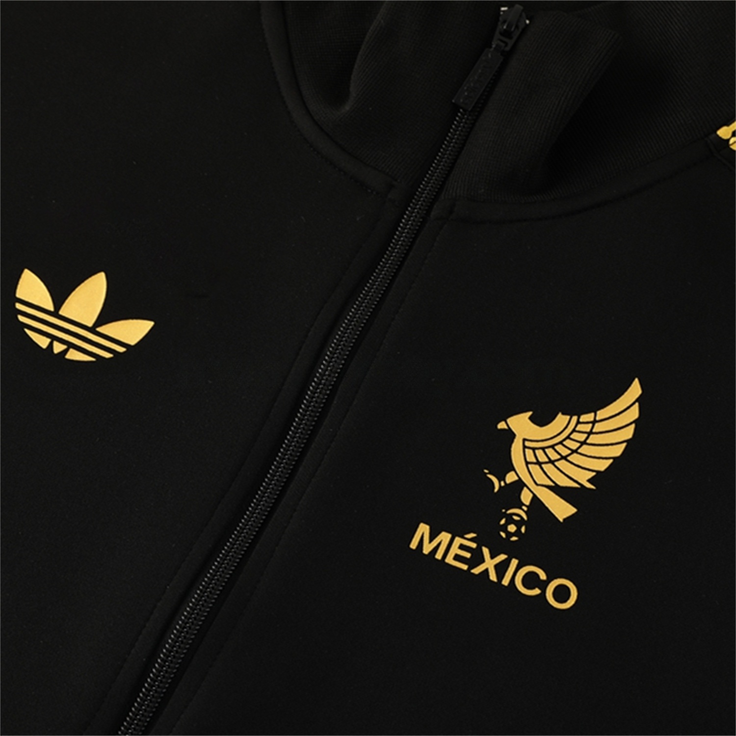 Kids Mexico 2025 Gold Cup Kids Jacket Training Tracksuit - Black Top & Pants - UnitedFutballJersey