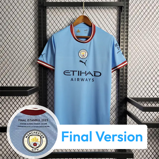 Manchester City 22/23 Home Jersey - Fans Version & Final Haaland - UnitedFutballJersey