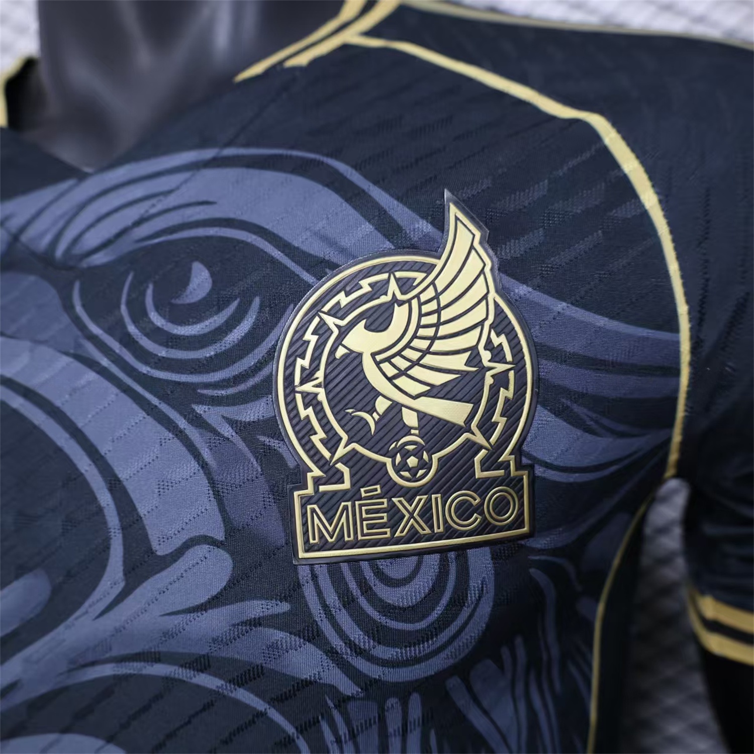 Mexico 25-26 Grey Eagle Sketch Black Gold Special Jersey - Player Version - UnitedFutballJersey