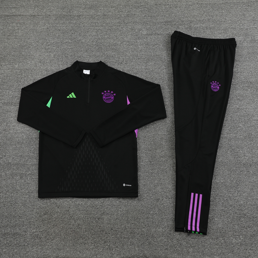Bayern Munich 23-24 Long Sleeve Training Set - Black (No chest advertising) - UnitedFutballJersey