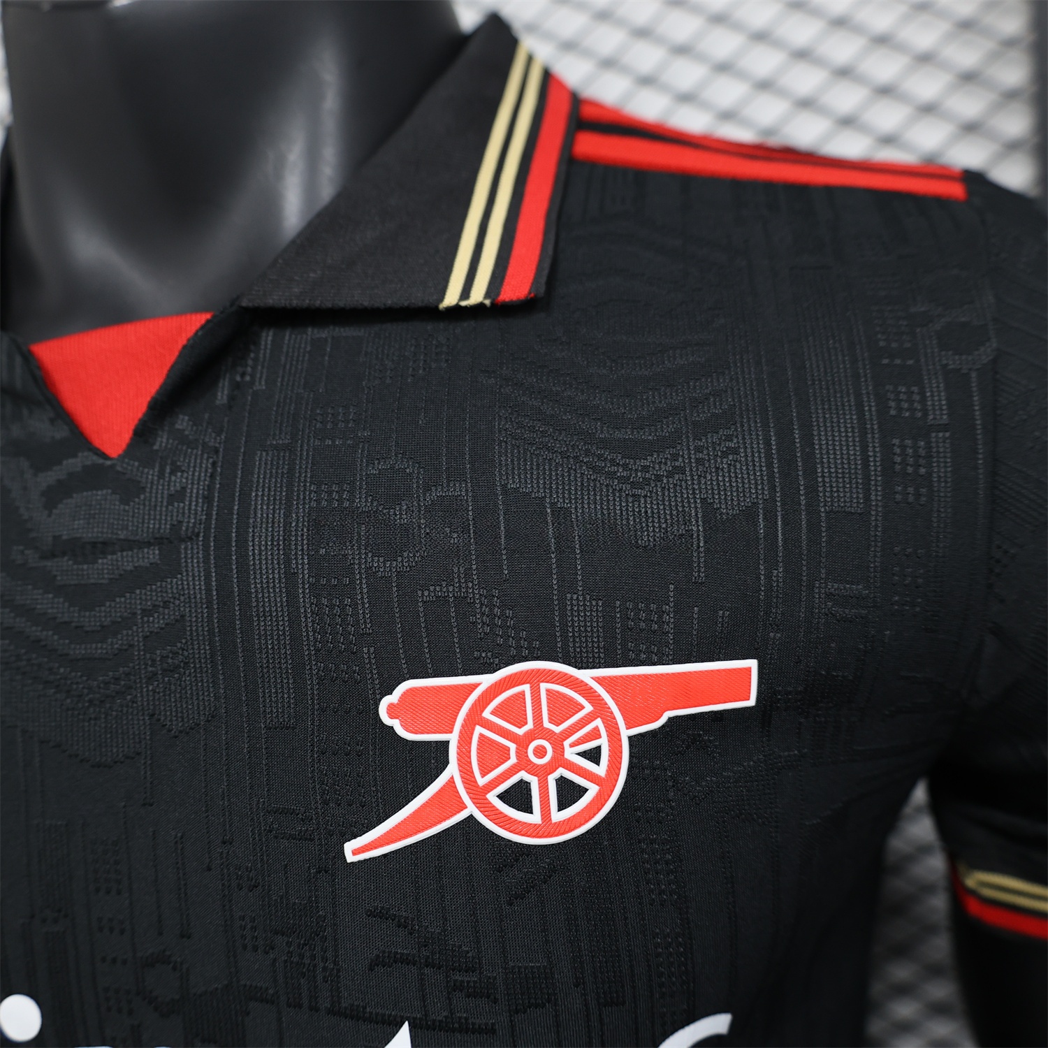 Arsenal 25-26 Black POLO Throwback Trefoil Jersey - Player Version - UnitedFutballJersey