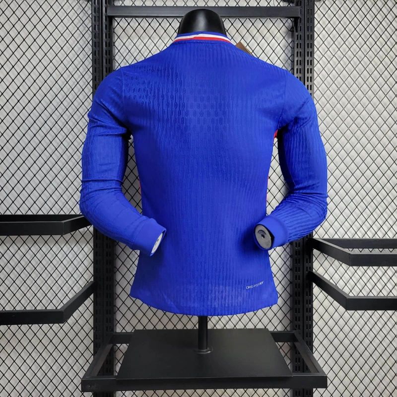 France 2024 Home Long Sleeve Jersey - Player Version - UnitedFutballJersey