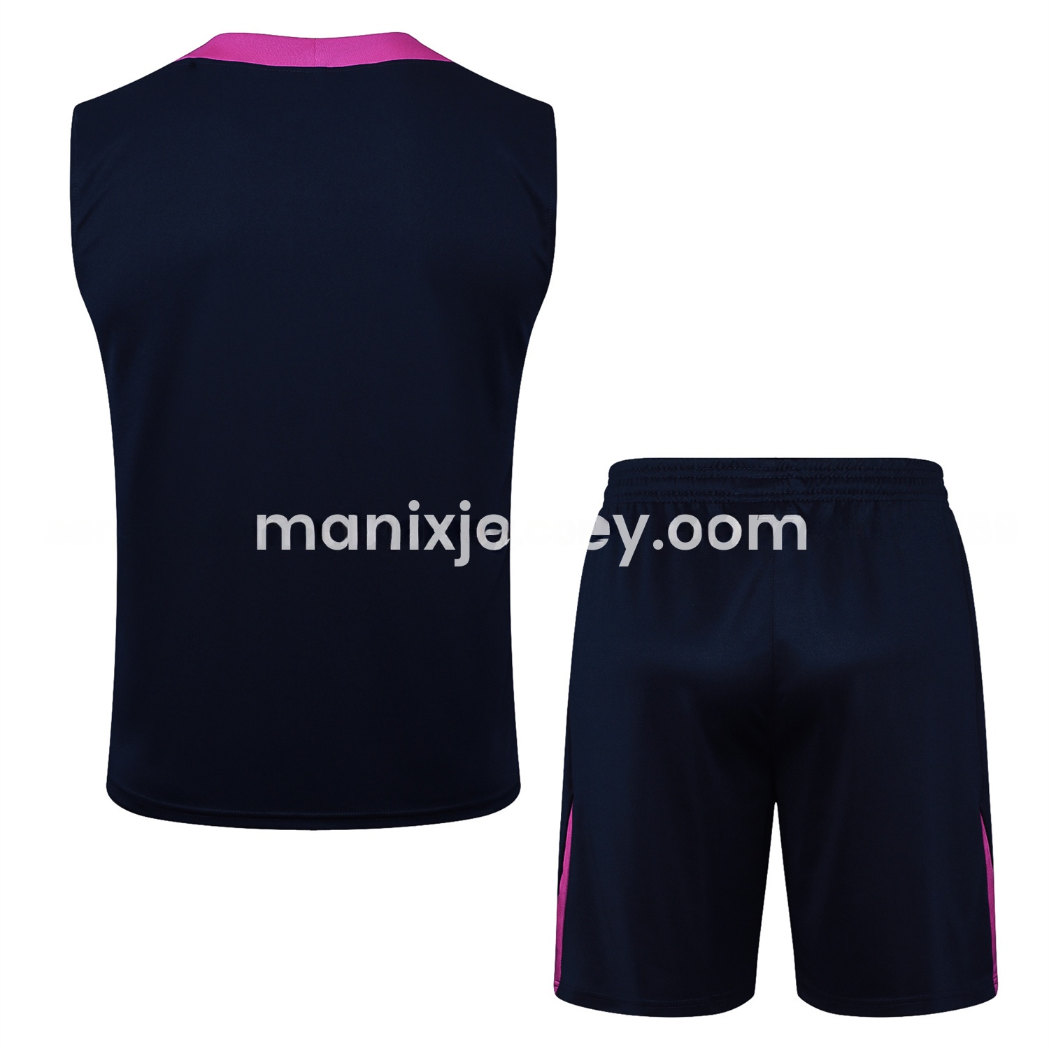 Barcelona 25-26 Vest Training Set - Deep Blue Black Vest and Shorts - UnitedFutballJersey