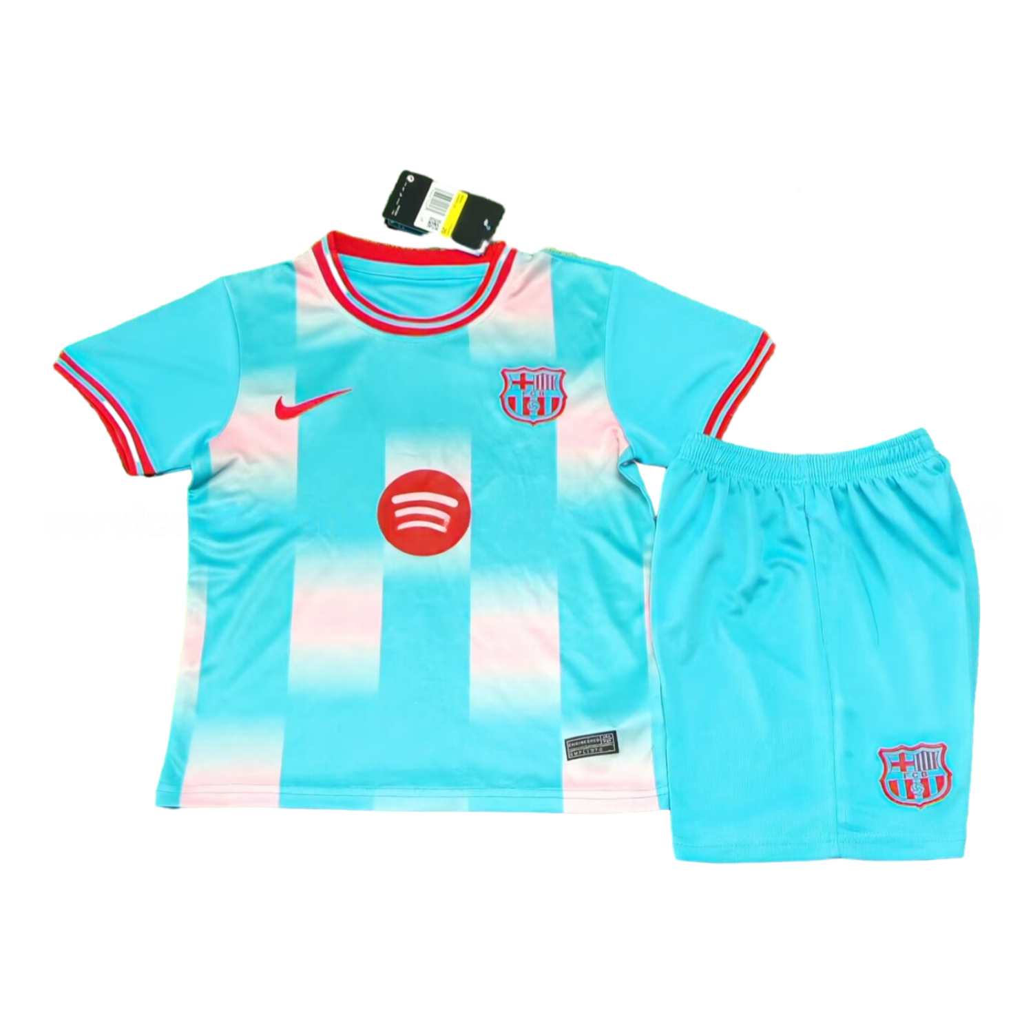Barcelona 25-26 Blue And Pink Special Kids Kit - UnitedFutballJersey