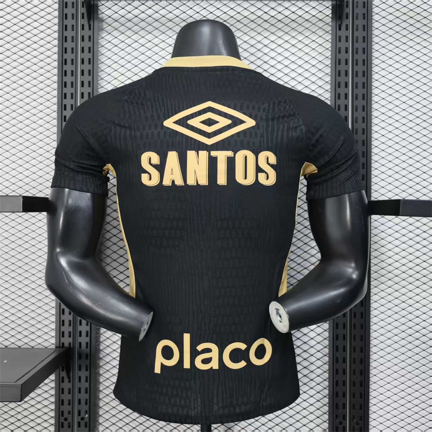 Santos 2025-26 Goalkeeper Black Jersey With Sponsors - Player Version - UnitedFutballJersey