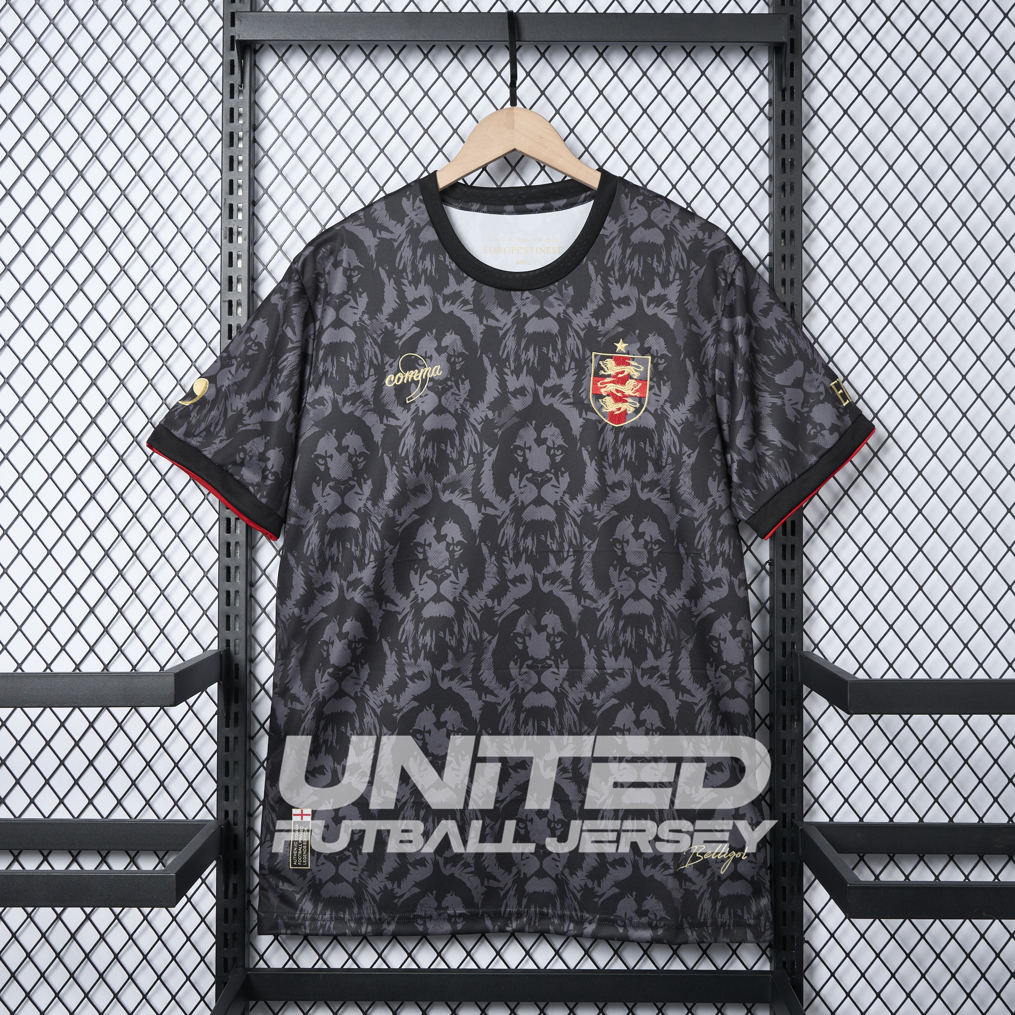 England 2024 Black The Lions Special Edition Jersey - Fans Version - UnitedFutballJersey