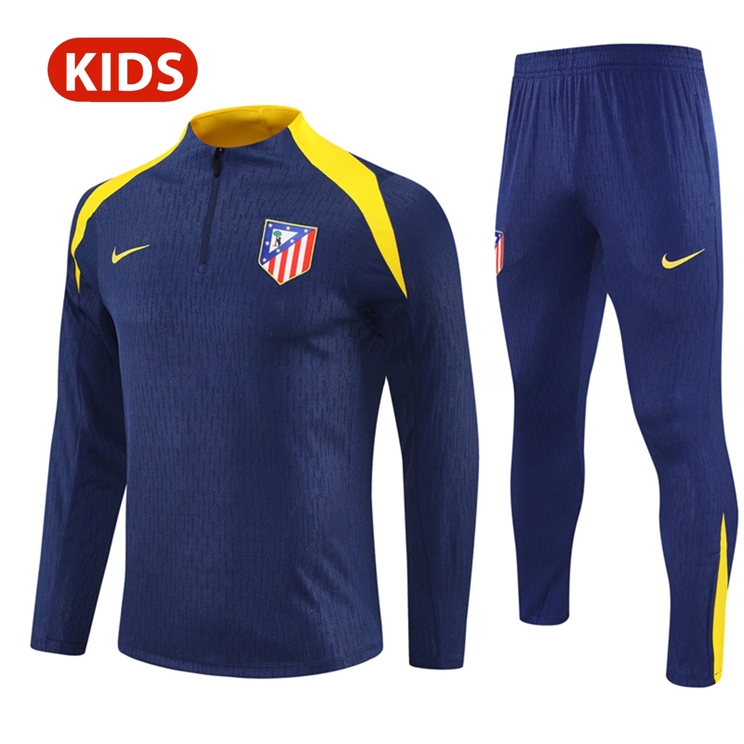 Atletico Madrid 25-26 Kid Long Sleeves Training Set - Royal Blue Top & Royal Blue Pants - UnitedFutballJersey