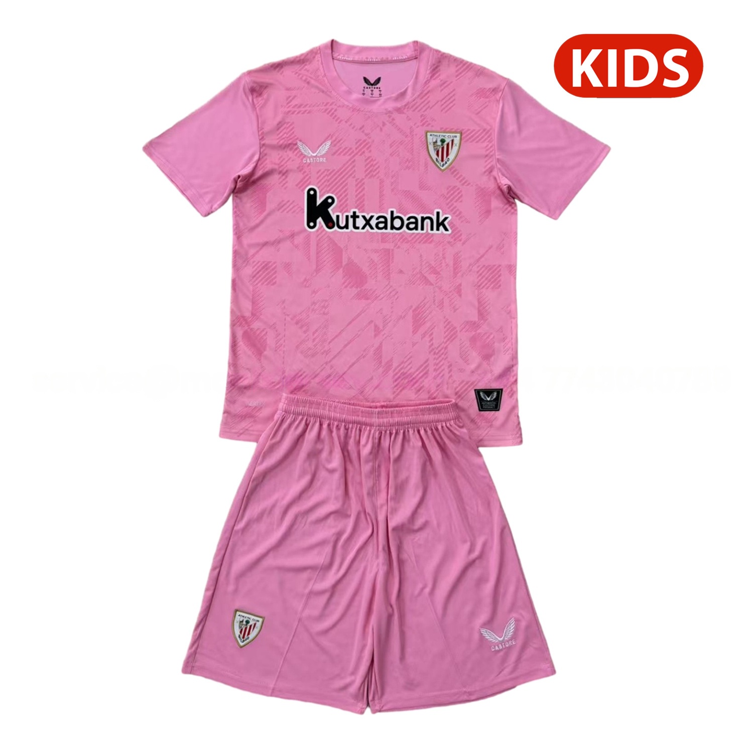 Athletic Bilbao 25-26 Pink Goalkeeper Kids Kit - UnitedFutballJersey