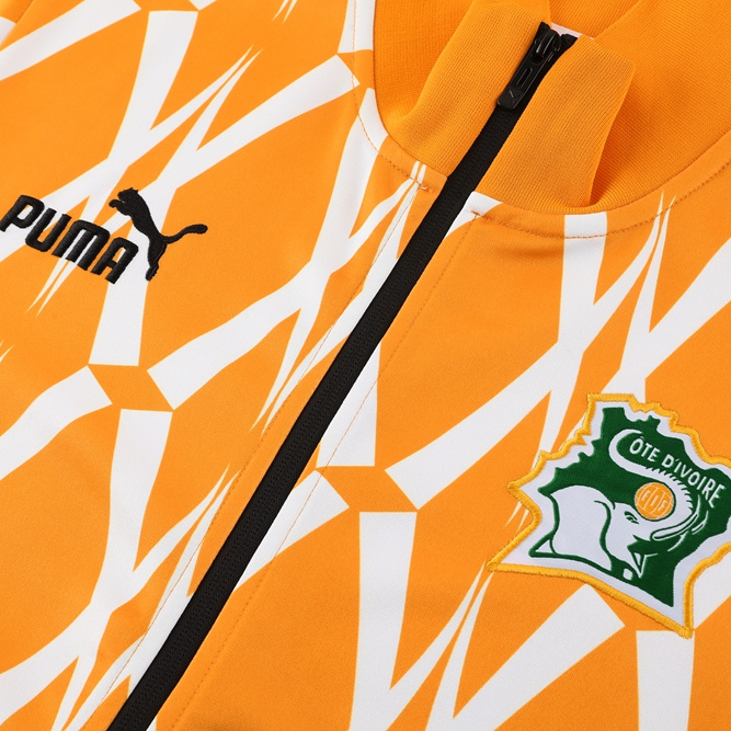 Cote d'Ivoire 23-24 Jacket Training Tracksuit - Orange & Black - UnitedFutballJersey