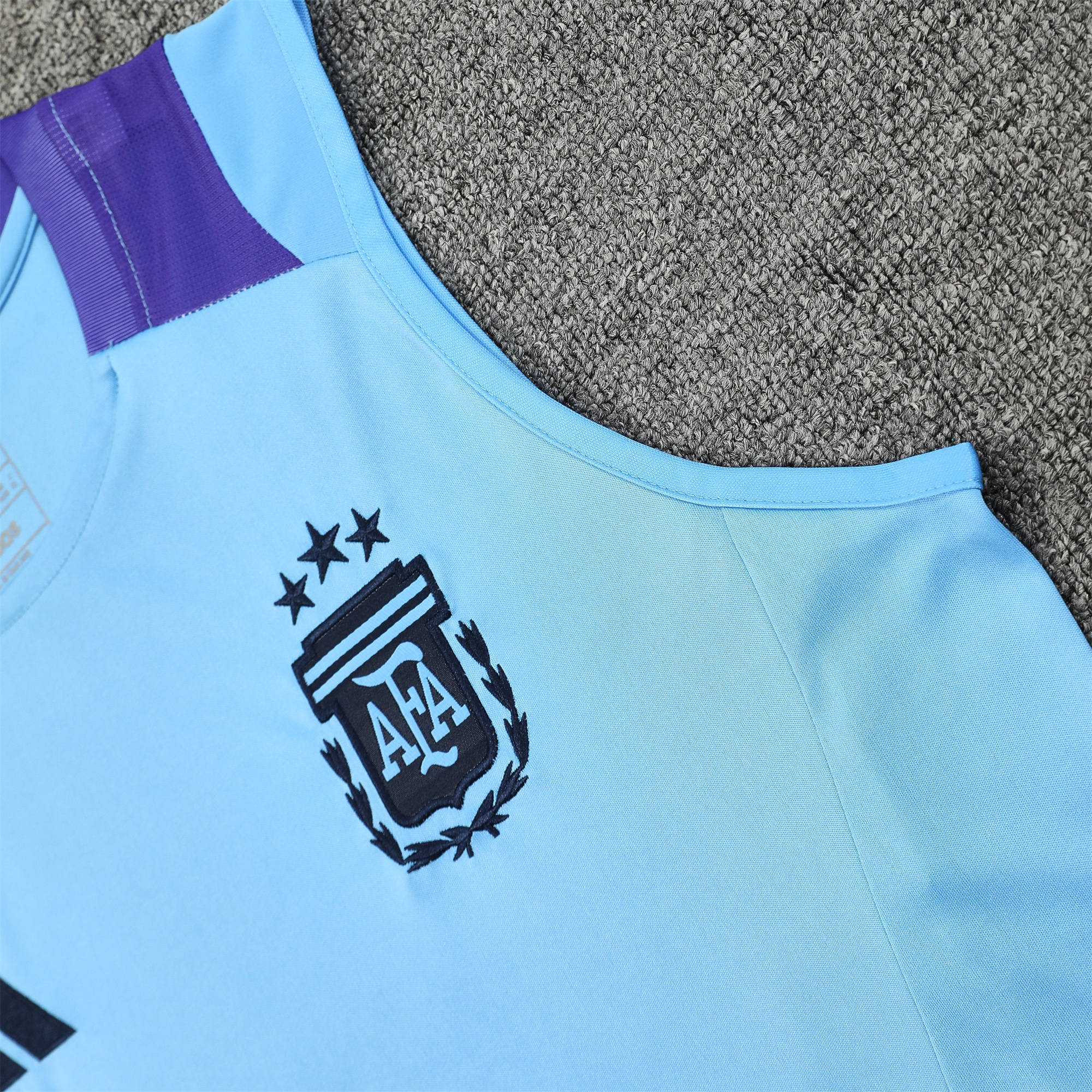 Argentina 24-25 Vest Training Set - Blue Vest & Deep Blue Shorts - UnitedFutballJersey