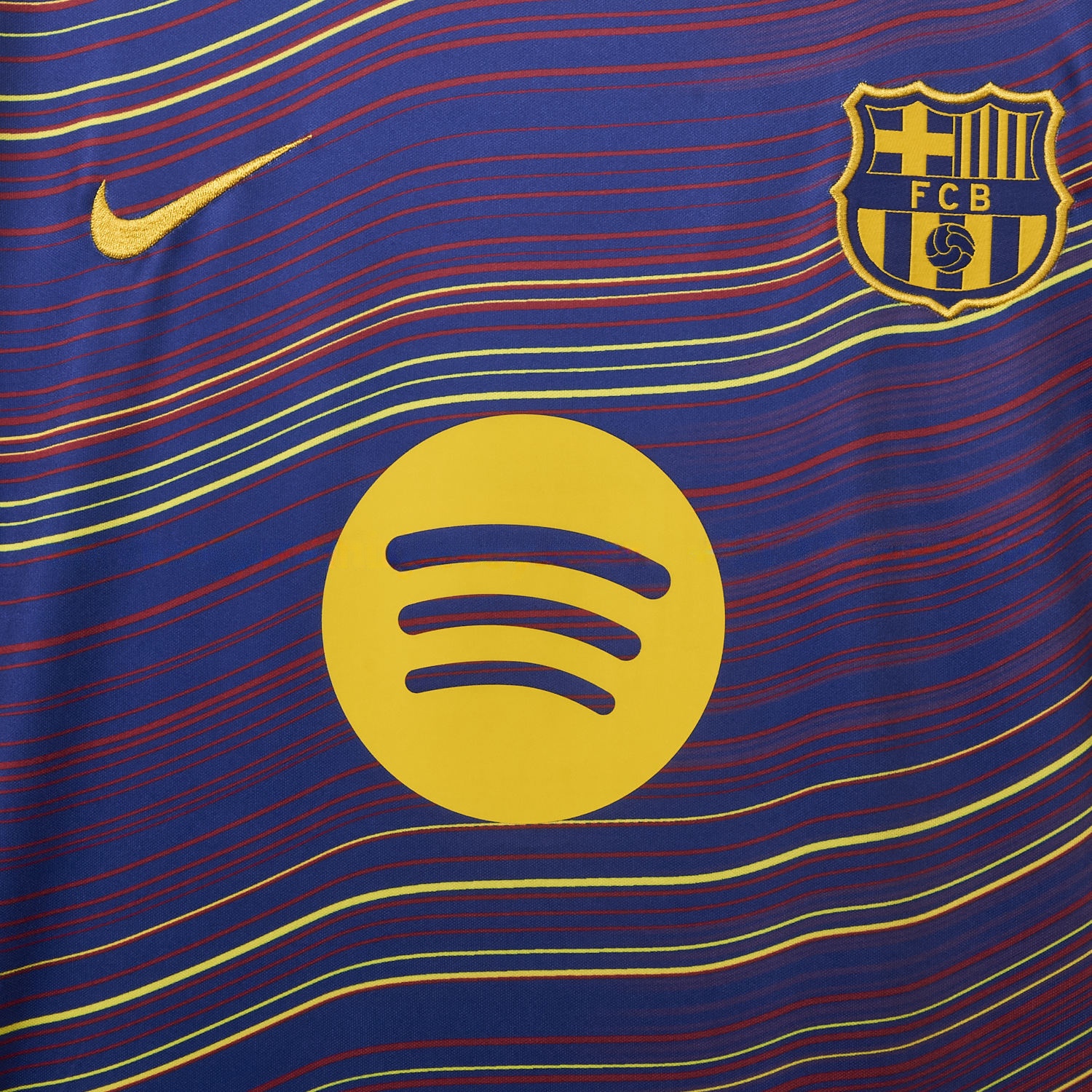 Barcelona 25-26 Deep Blue Pre-Match Training Jersey with Colorful Lines - Fans Version - UnitedFutballJersey