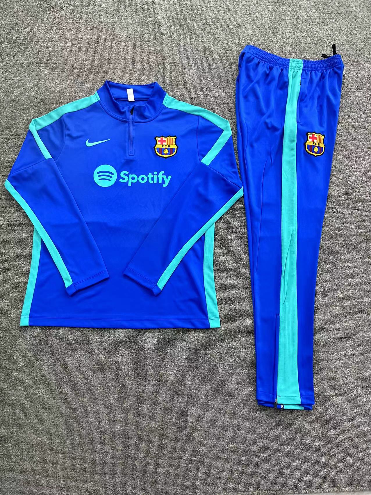 B.A.R.S.A 23-24 Kids Long Sleeve Training Set Blue - UnitedFutballJersey