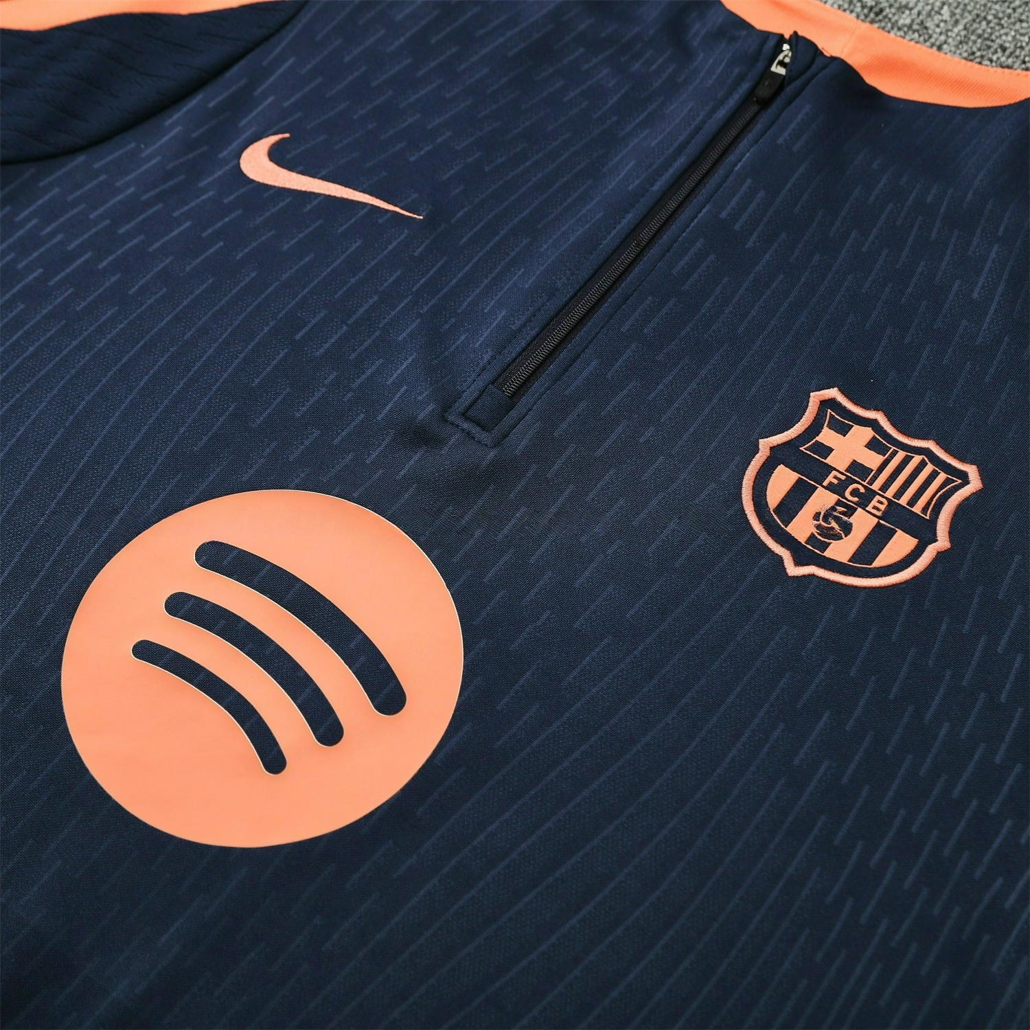 Barcelona 25-26 Long Sleeve Training Set - Deep Blue Top and Deep Blue Pants - UnitedFutballJersey