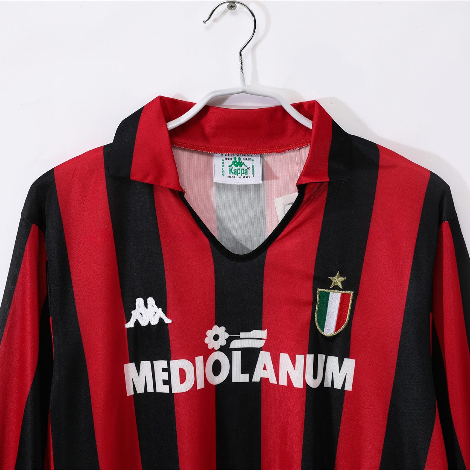 Retro AC Milan 1988-89 Home Long Sleeves Jersey - UnitedFutballJersey
