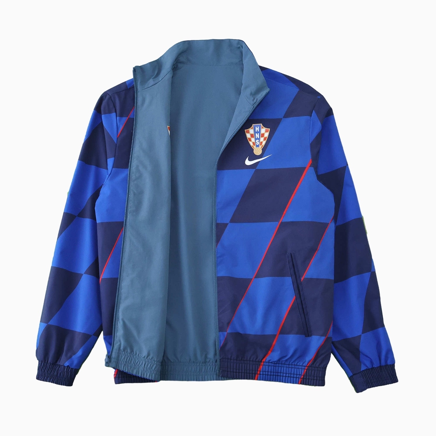 Croatia 24-25 Away Style Double Sided Reversible Windbreaker - Blue - UnitedFutballJersey