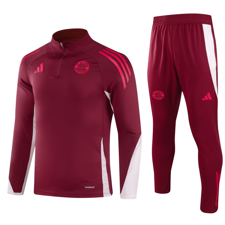 Bayern Munich 24-25 Kids Long Sleeve Training Set - Deep Red - UnitedFutballJersey