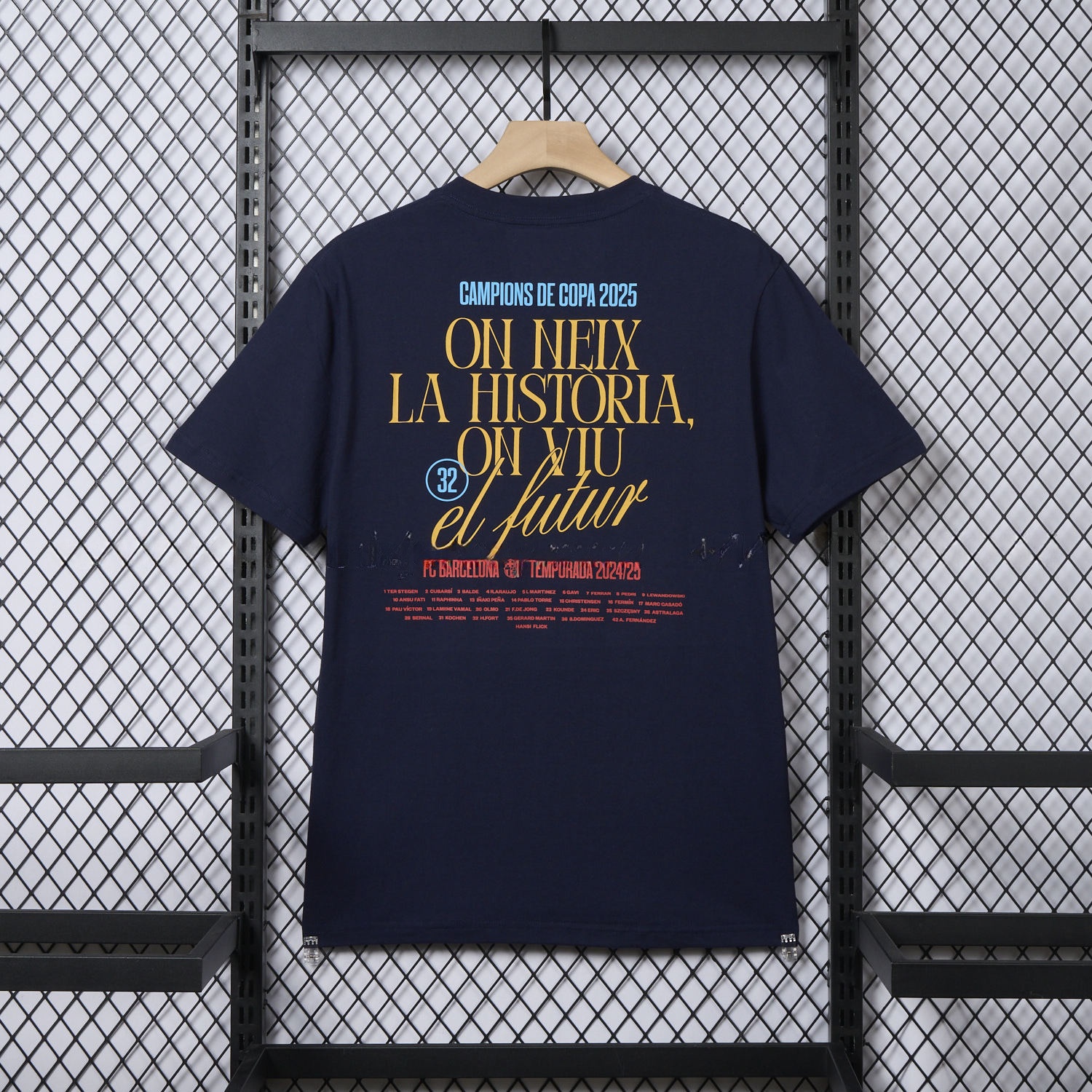 Barcelona 2025 Winners Copa Del Rey Deep Blue Commemorative T-shirt - UnitedFutballJersey