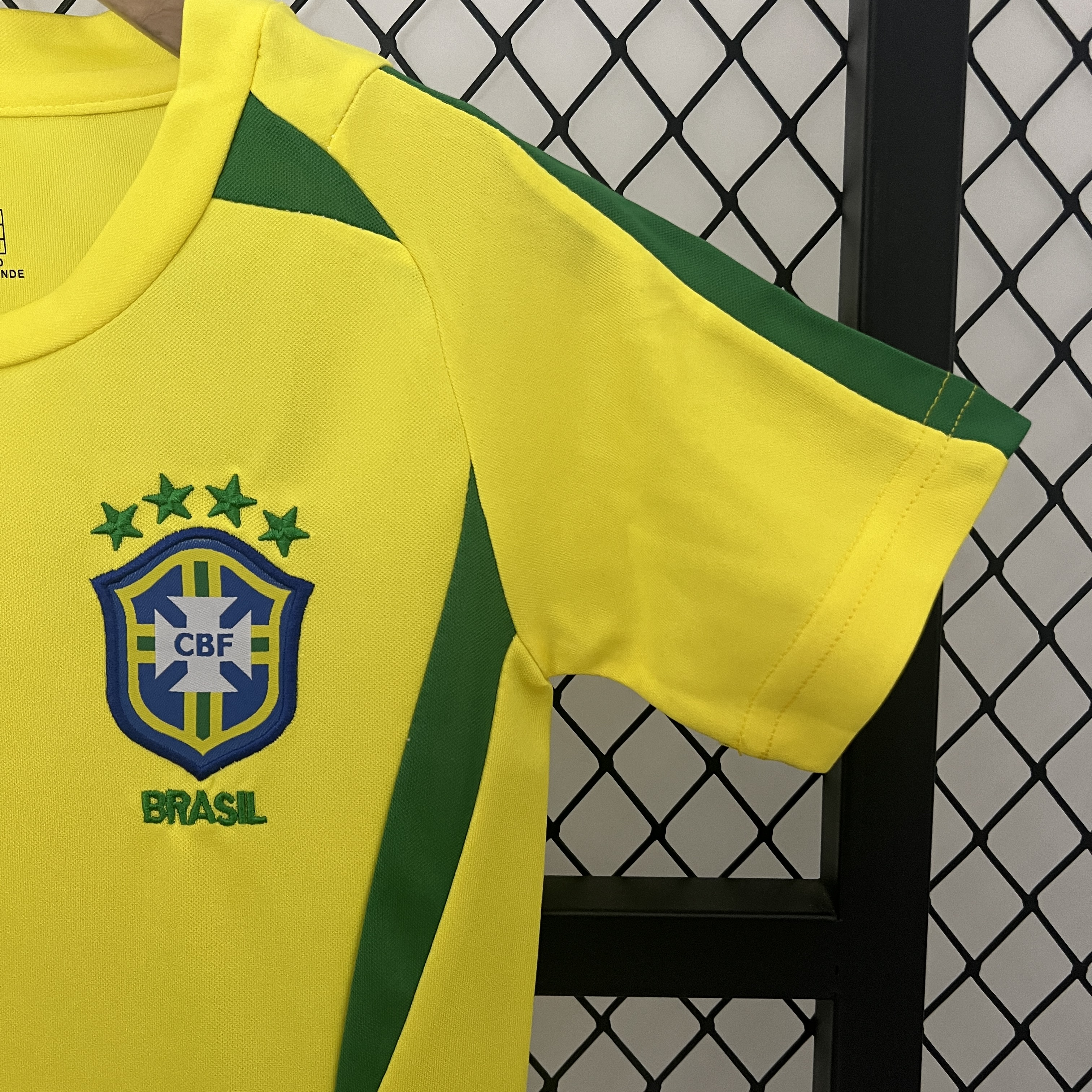 Retro Brazil 2002 Home Stadium Kids Kit - UnitedFutballJersey