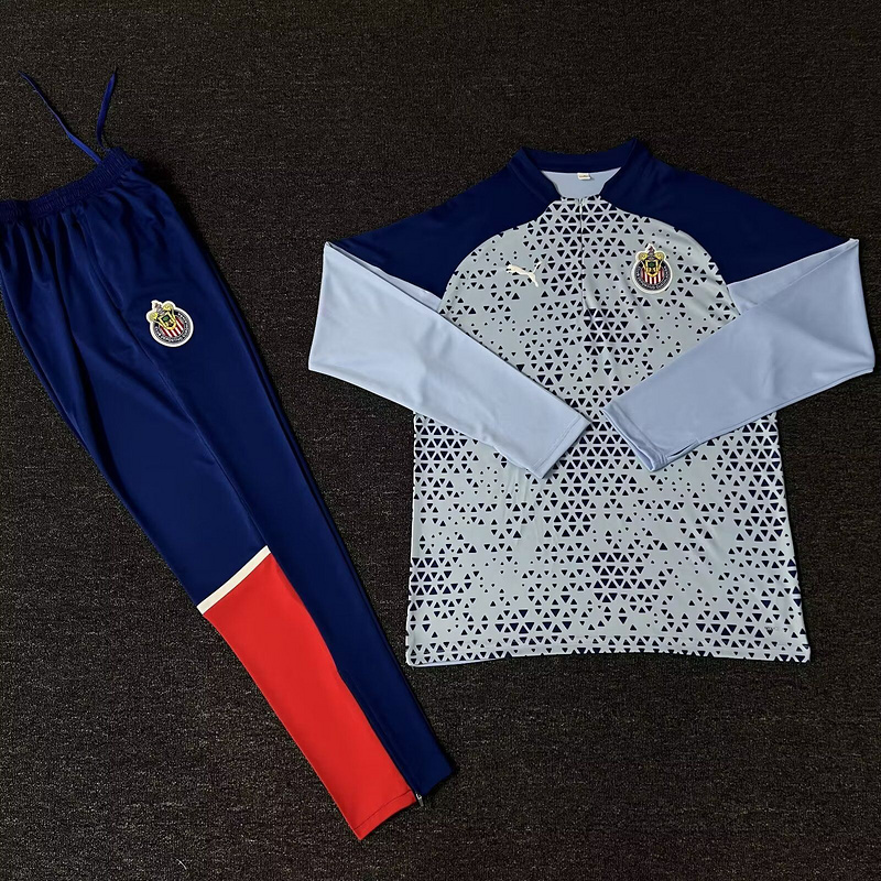 Chivas de Guadalajara 23-24 Long Sleeve Training Set - Blue - UnitedFutballJersey