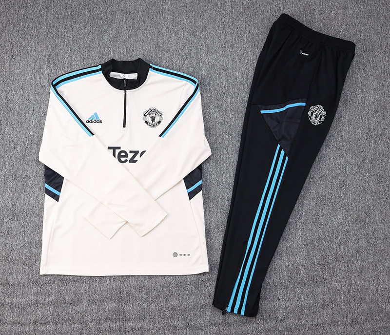Manchester United 23-24 Long Sleeve Training Set -Off-White - UnitedFutballJersey