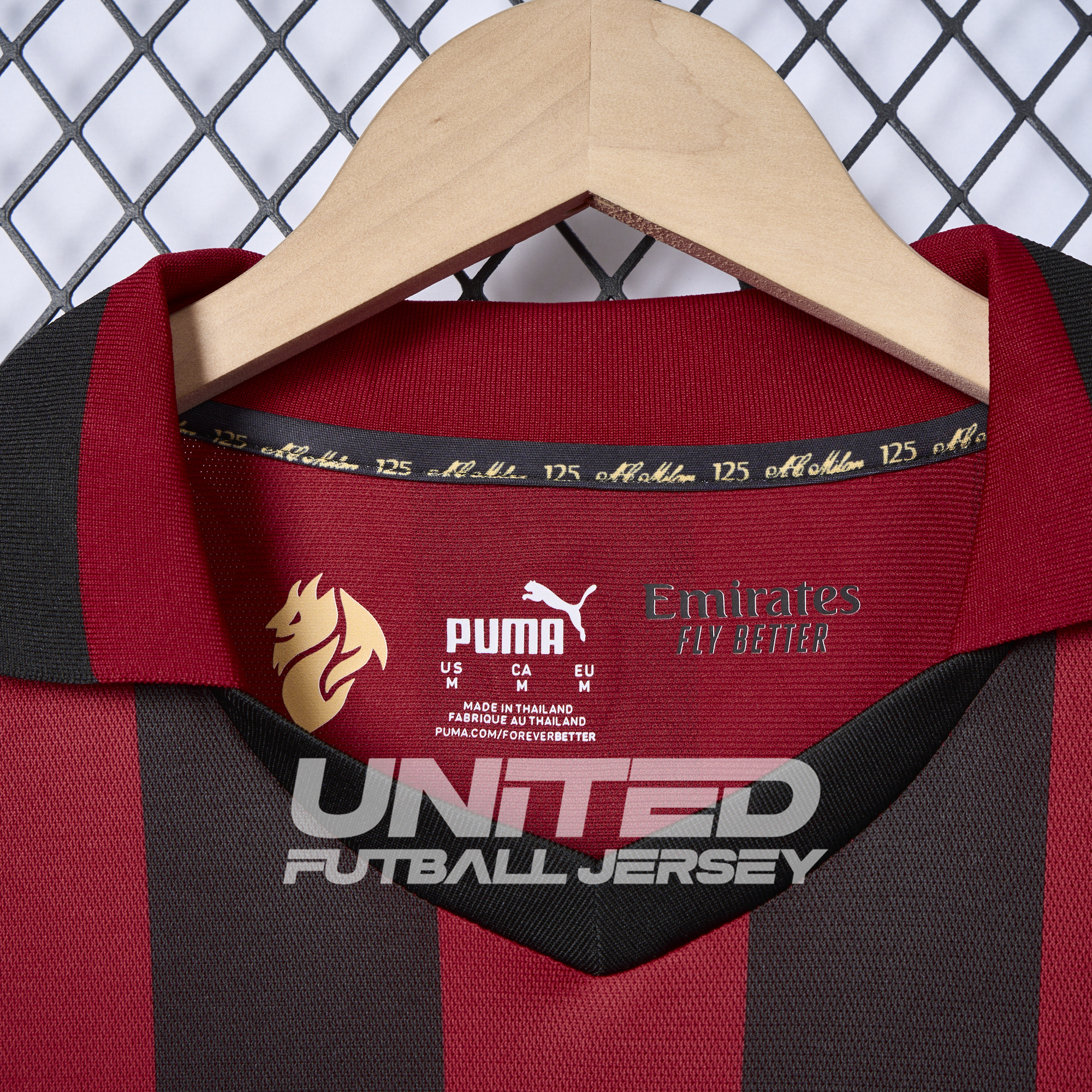 AC Milan 24-25 125th Anniversary Long Sleeves Red Jersey - Fans Version - UnitedFutballJersey