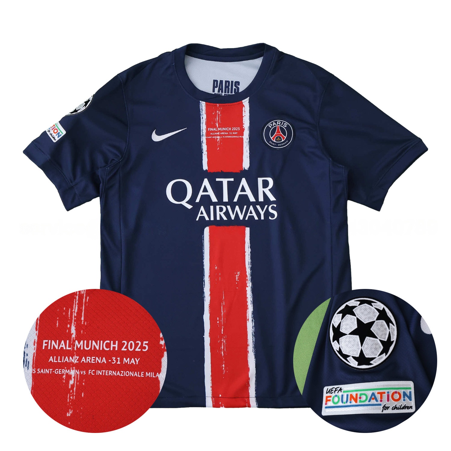 Paris Saint-Germain PSG 24-25 Home Champions League Final Home Jersey - Fans Version - UnitedFutballJersey