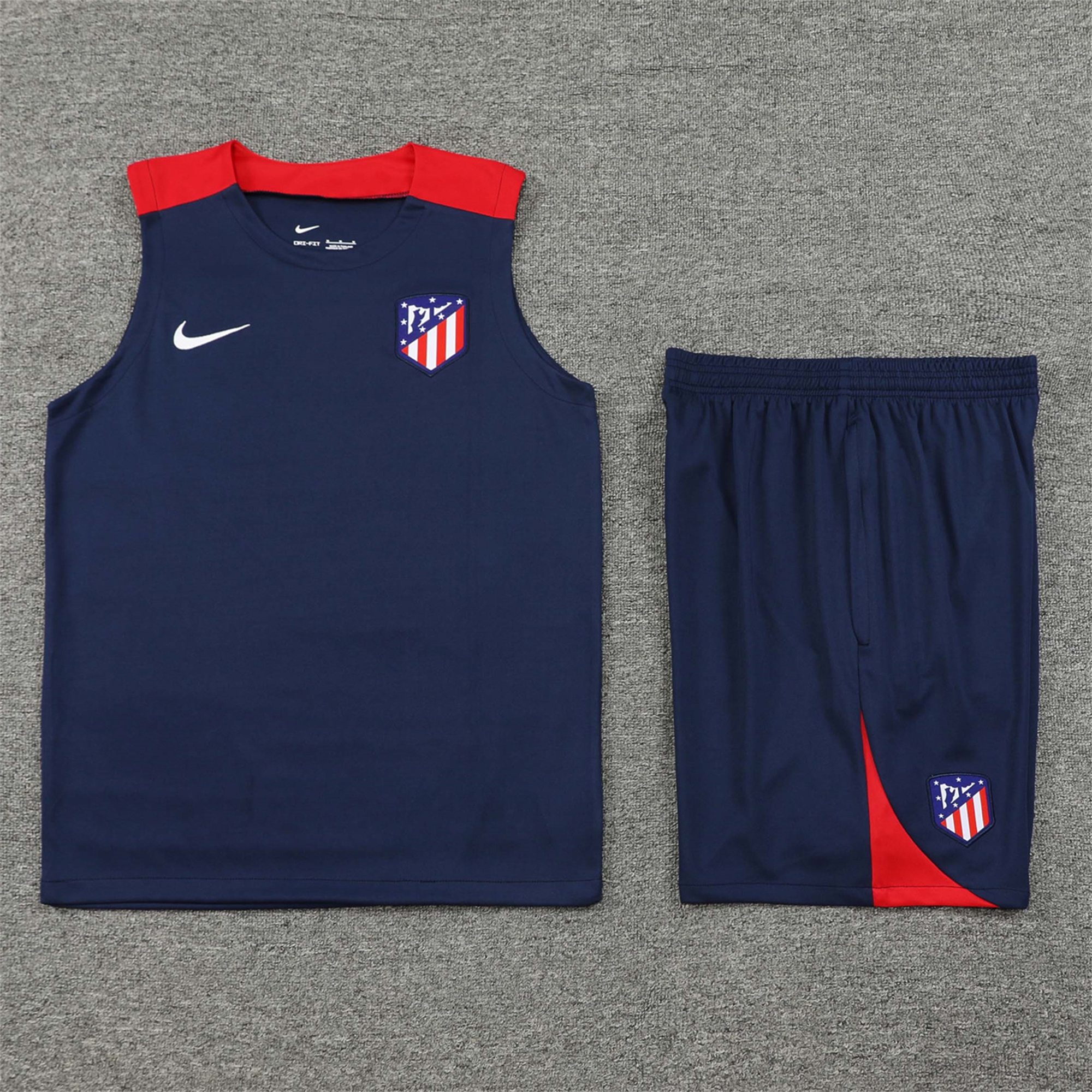 Atletico Madrid 24-25 Vest Training Set - Deep Blue - UnitedFutballJersey