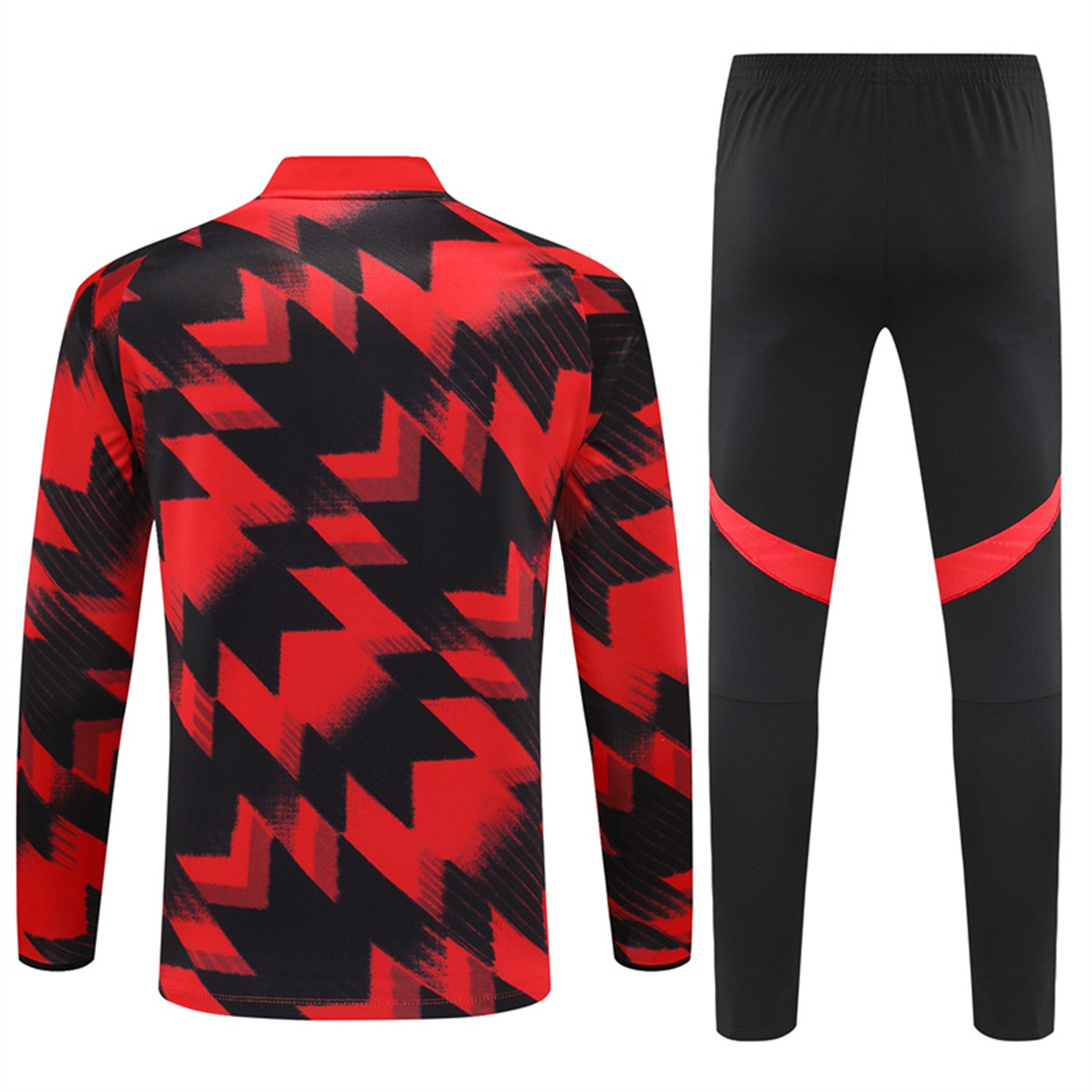 Manchester United 25-26 Long Sleeves Training Set - Red-Black Top & Black Pants - UnitedFutballJersey