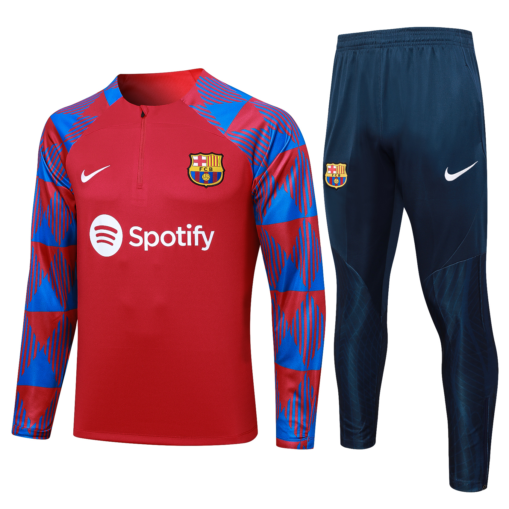 B.A.R.S.A 23-24 Kids Long Sleeve Training Set Red - UnitedFutballJersey