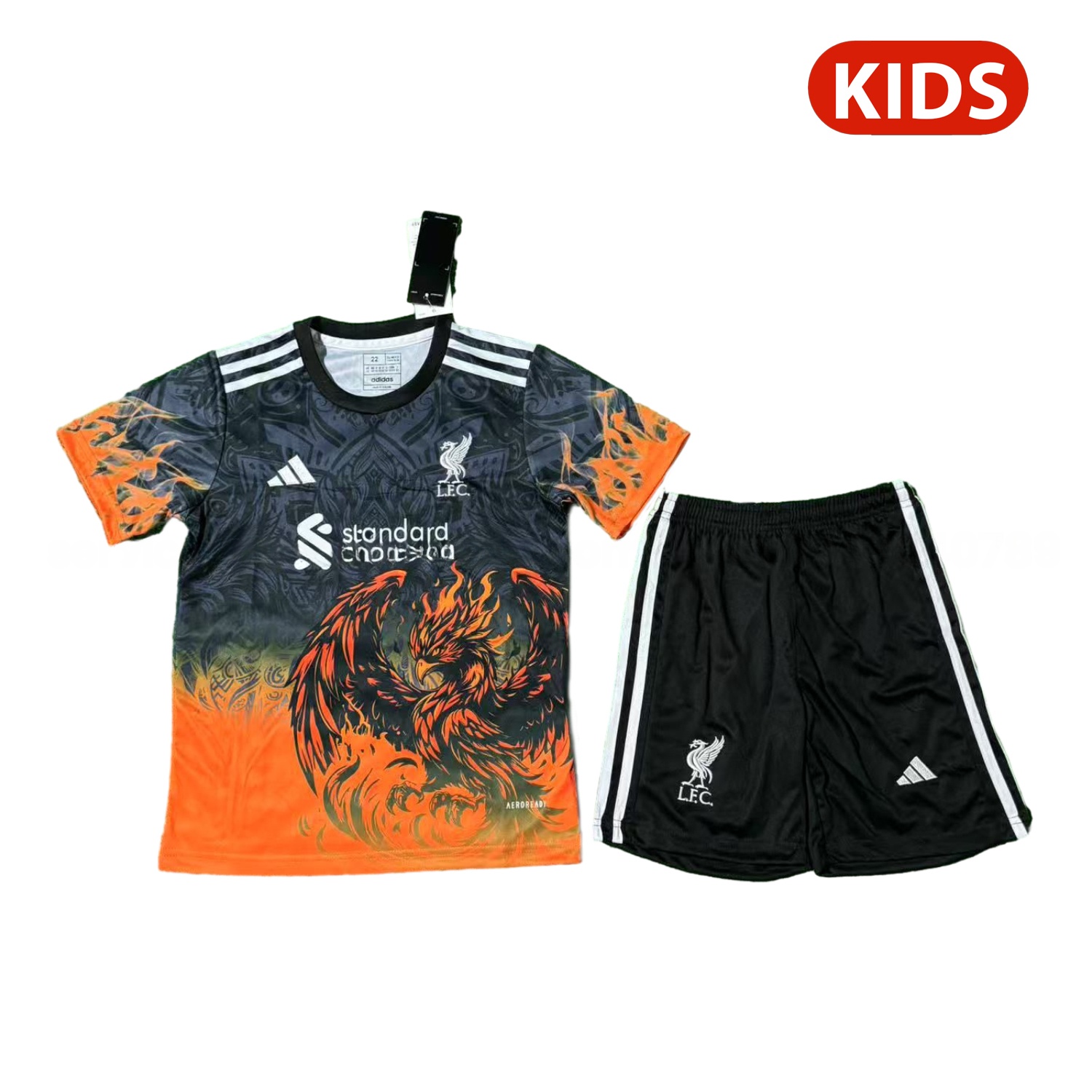Liver.pool 25-26 Orange Liver.pool Bird Black Special Kids Kit - UnitedFutballJersey