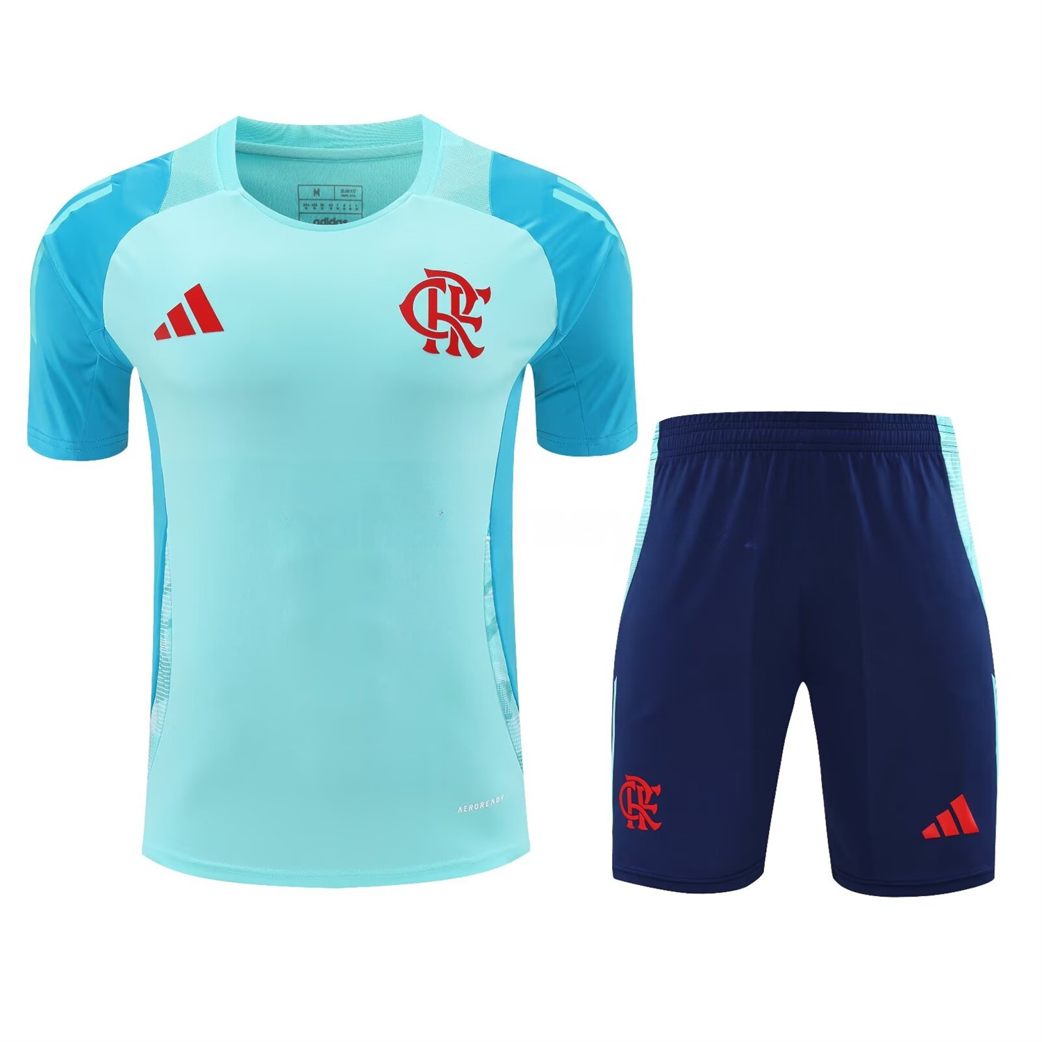 Flamengo 25-26 Short-Sleeve Kids Training Set - Light Blue With Royal Blue - UnitedFutballJersey