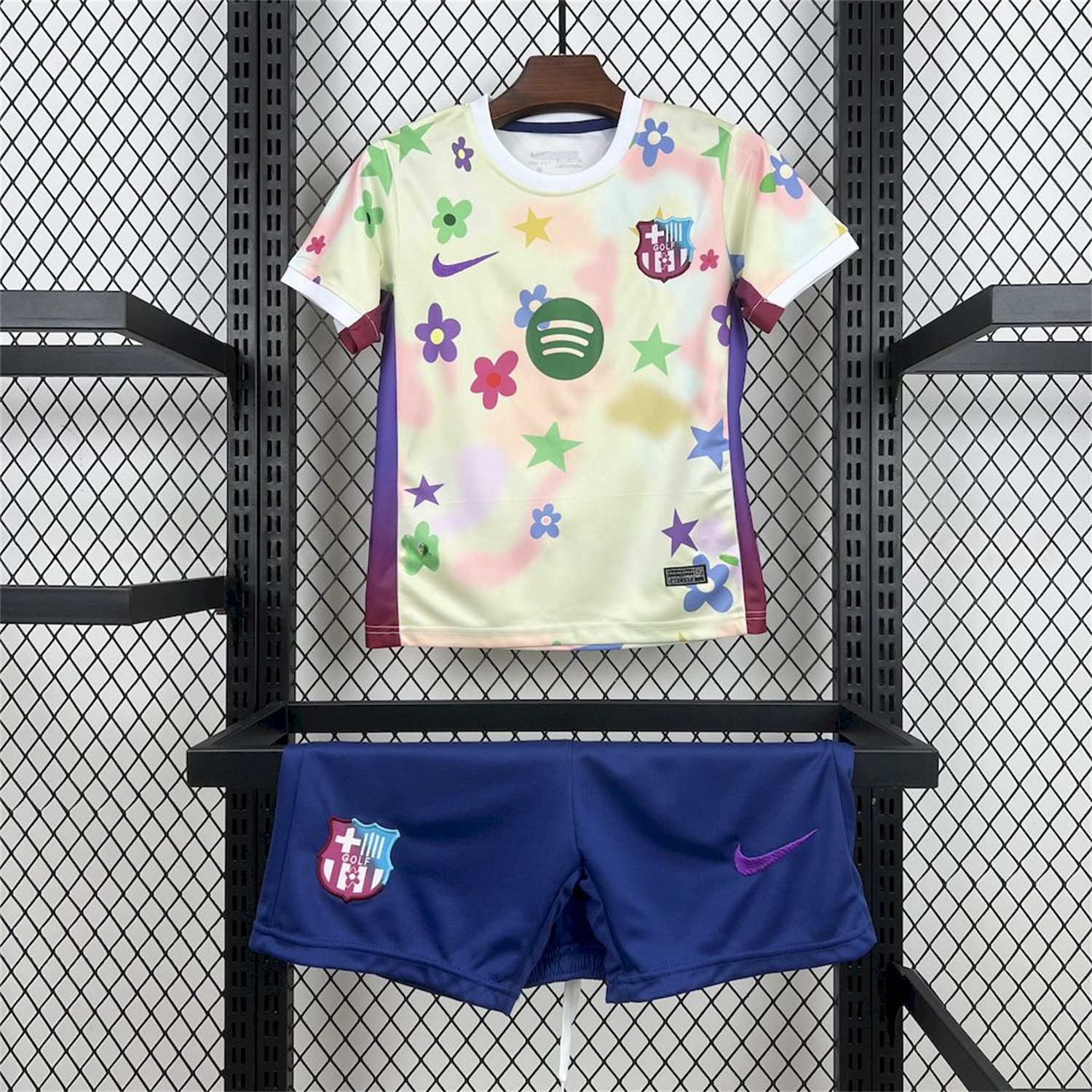 Barcelona 25-26 Stars And Flowers Pink Special Kids Kit - UnitedFutballJersey